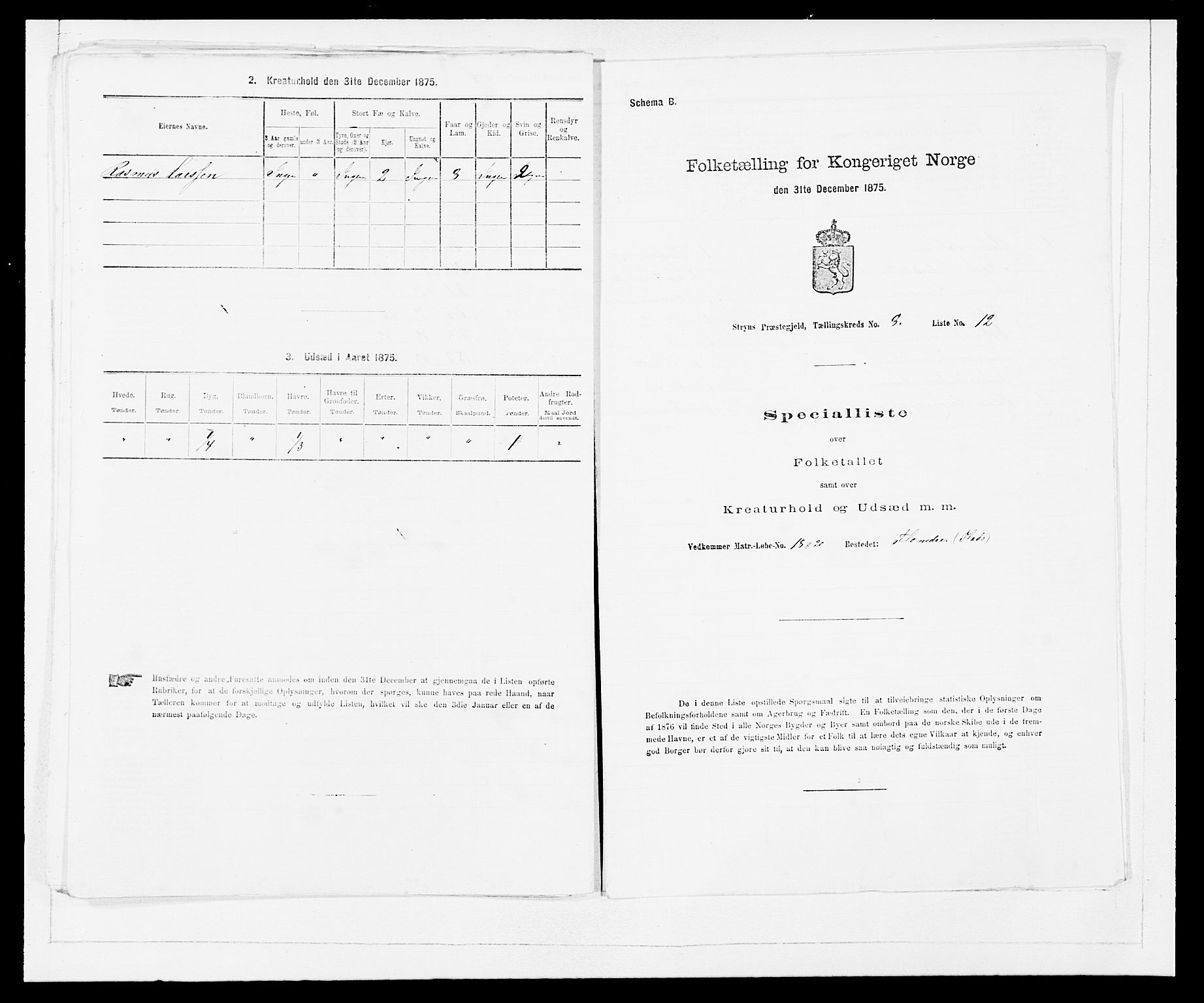 SAB, Folketelling 1875 for 1448P Stryn prestegjeld, 1875, s. 543