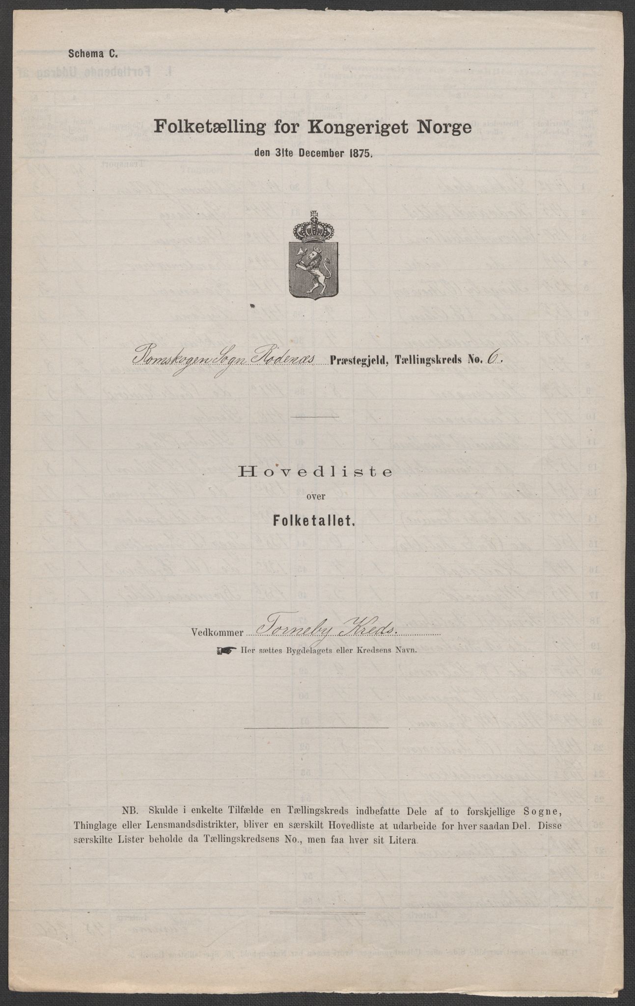 RA, Folketelling 1875 for 0120P Rødenes prestegjeld, 1875, s. 19
