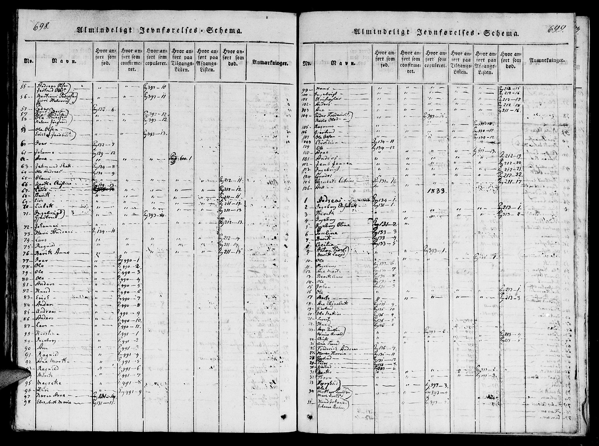 Ministerialprotokoller, klokkerbøker og fødselsregistre - Møre og Romsdal, SAT/A-1454/560/L0718: Ministerialbok nr. 560A02, 1817-1844, s. 698-699