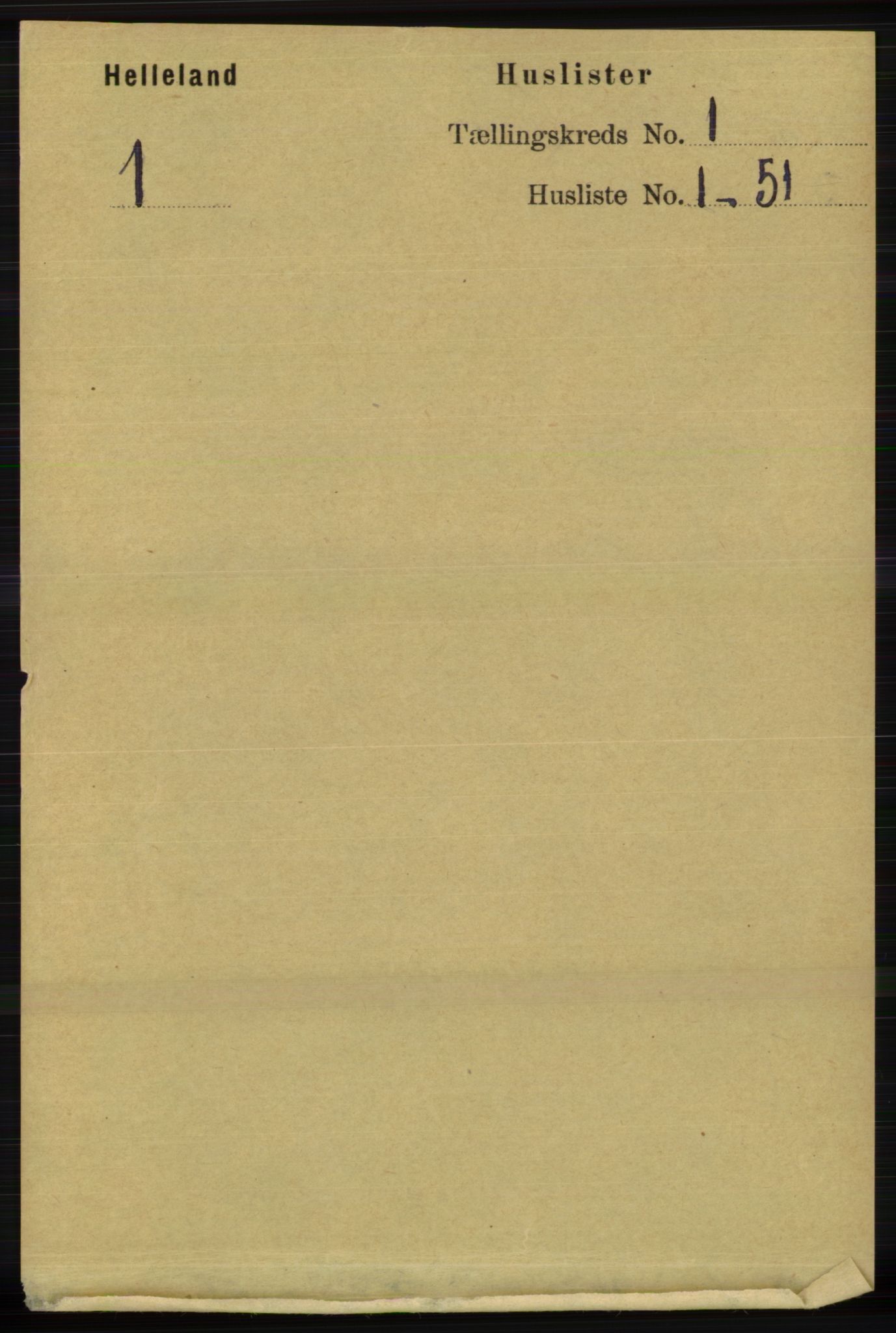 RA, Folketelling 1891 for 1115 Helleland herred, 1891, s. 13