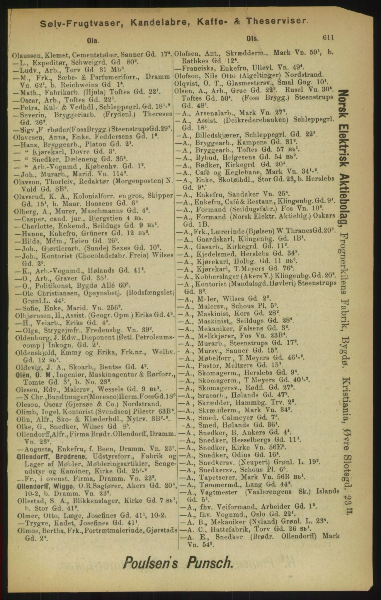 Kristiania/Oslo adressebok, PUBL/-, 1900, s. 611