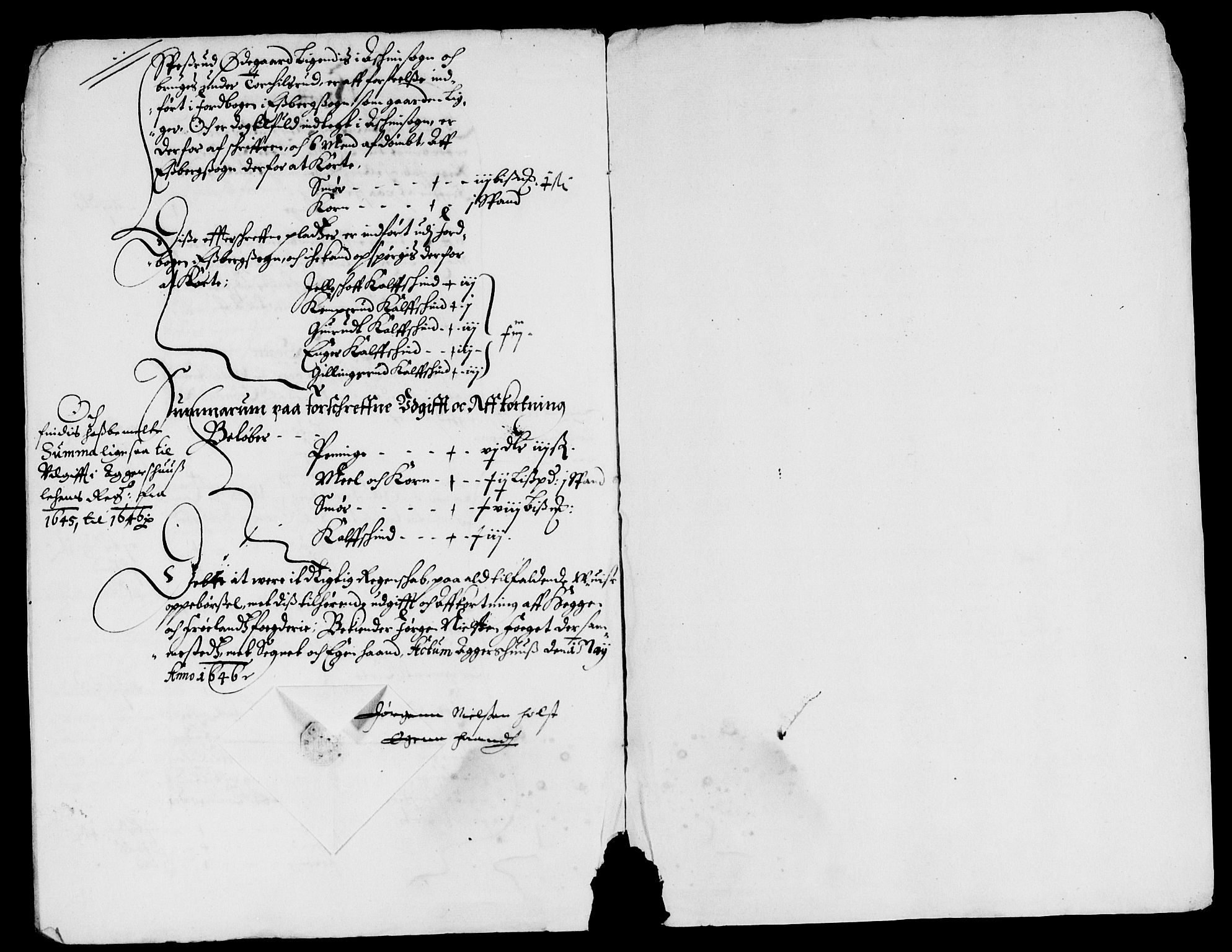 Rentekammeret inntil 1814, Reviderte regnskaper, Lensregnskaper, AV/RA-EA-5023/R/Rb/Rba/L0183: Akershus len, 1644-1646