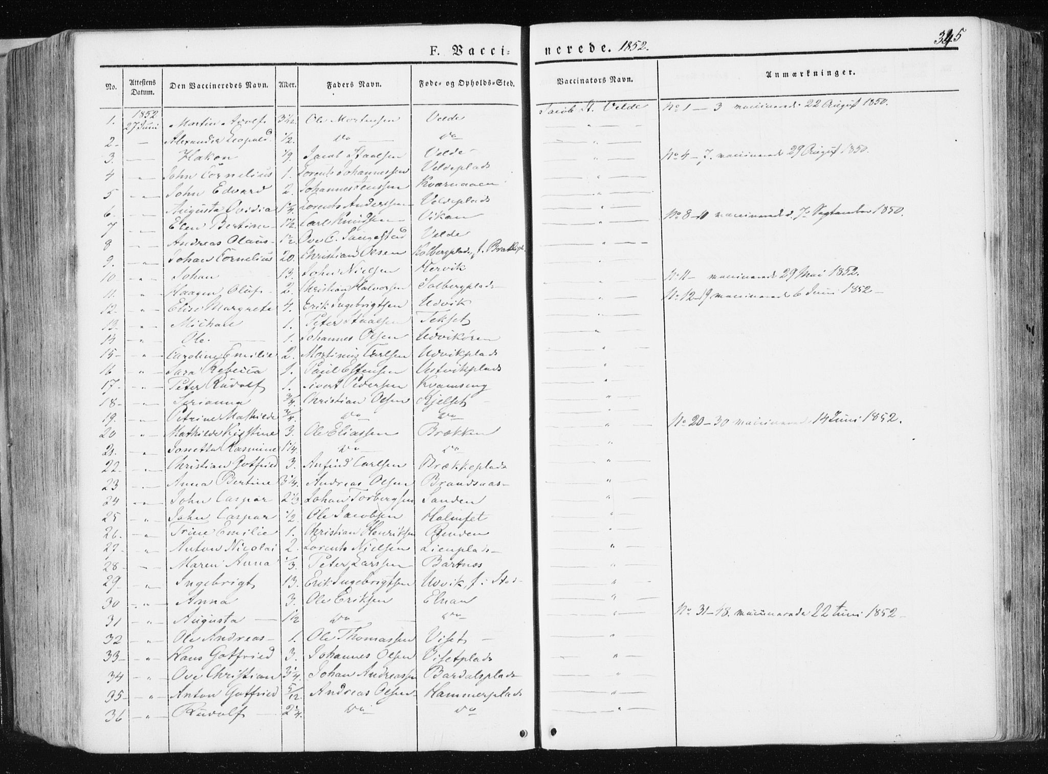 Ministerialprotokoller, klokkerbøker og fødselsregistre - Nord-Trøndelag, SAT/A-1458/741/L0393: Ministerialbok nr. 741A07, 1849-1863, s. 345