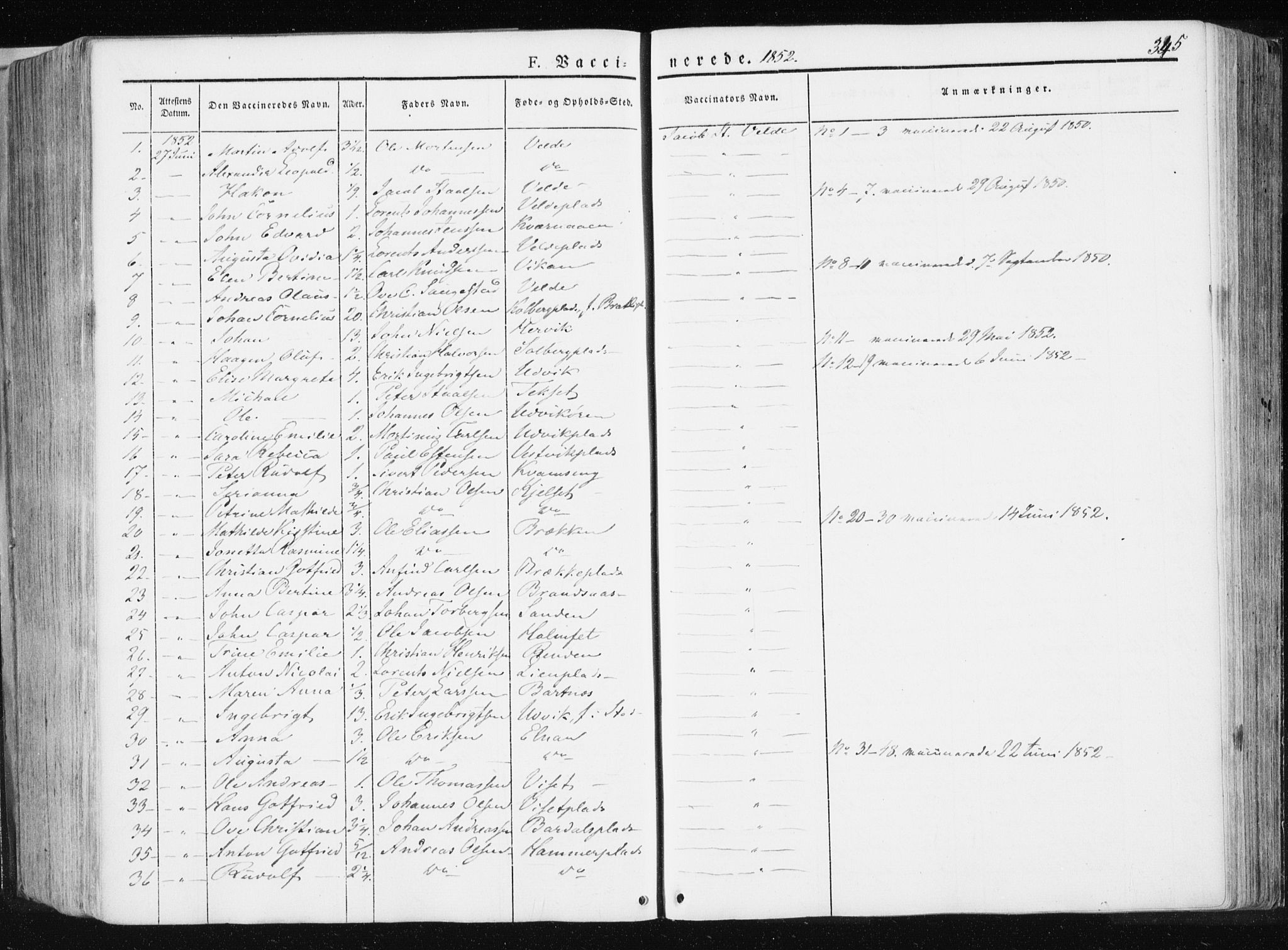 Ministerialprotokoller, klokkerbøker og fødselsregistre - Nord-Trøndelag, AV/SAT-A-1458/741/L0393: Ministerialbok nr. 741A07, 1849-1863, s. 345