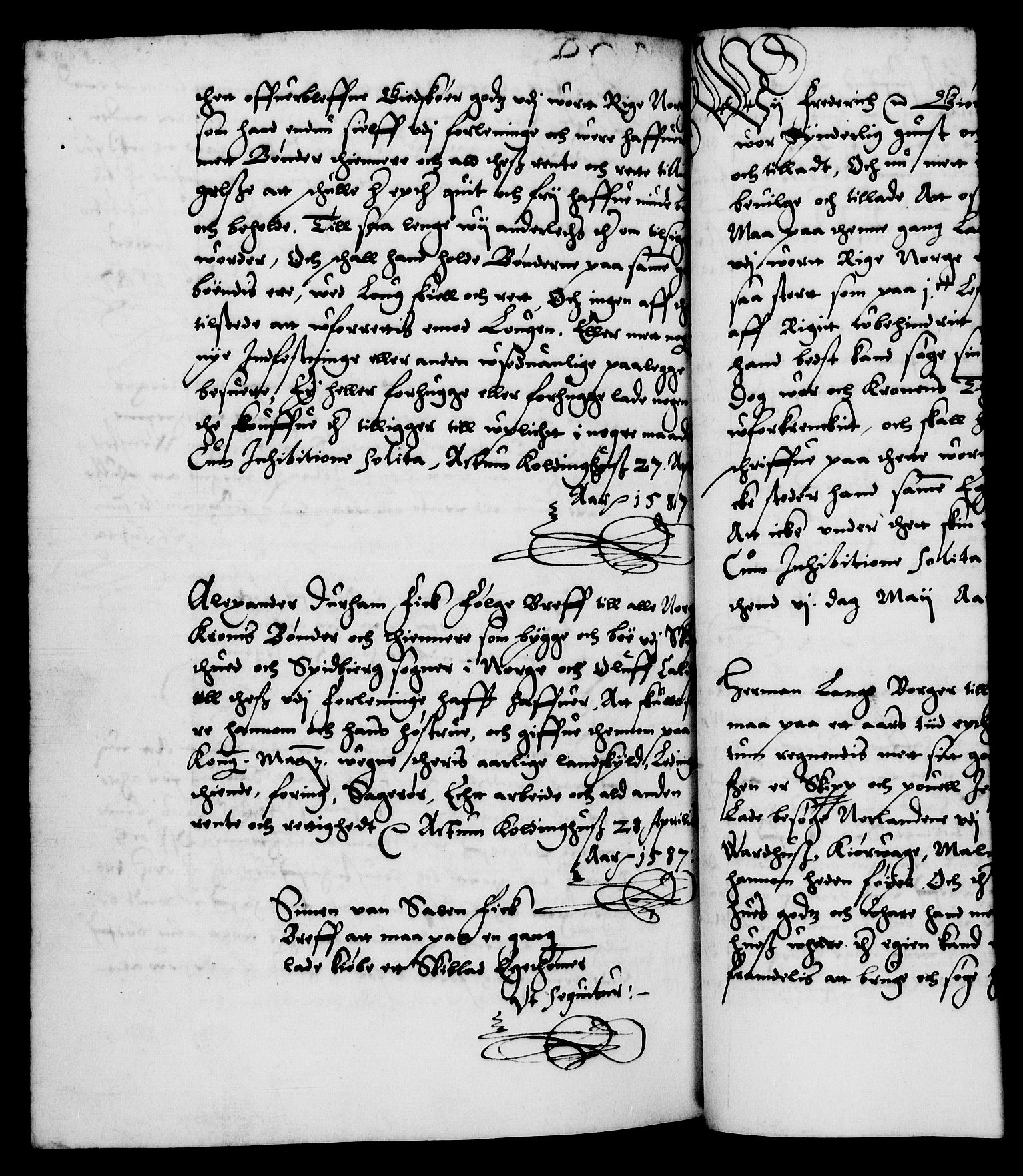 Danske Kanselli 1572-1799, AV/RA-EA-3023/F/Fc/Fca/Fcaa/L0001: Norske registre (mikrofilm), 1572-1588, s. 599b