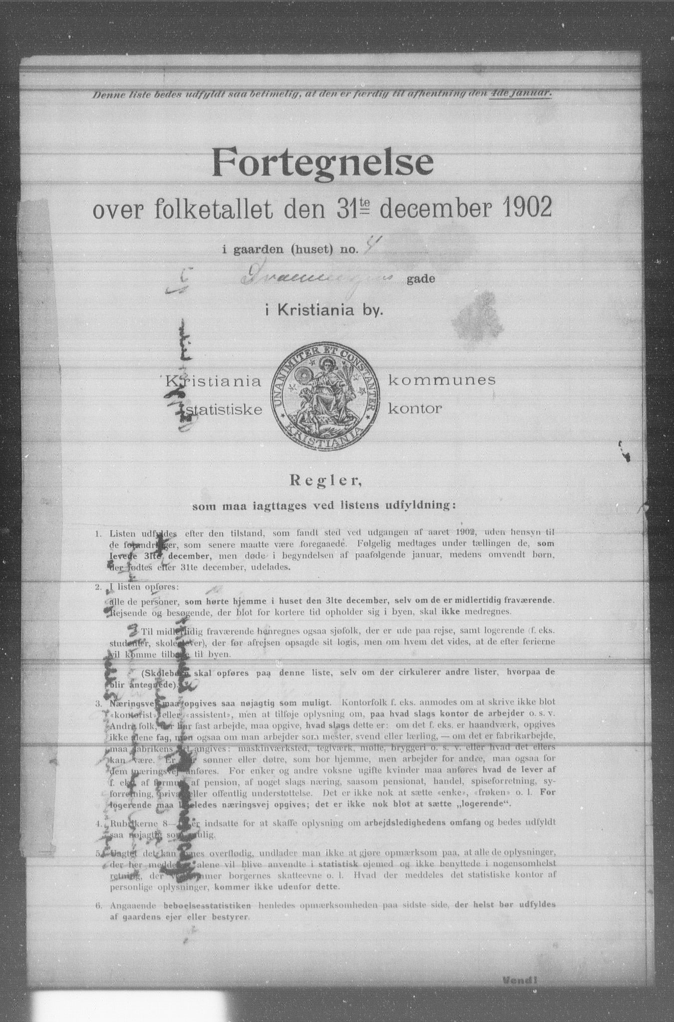 OBA, Kommunal folketelling 31.12.1902 for Kristiania kjøpstad, 1902, s. 3300