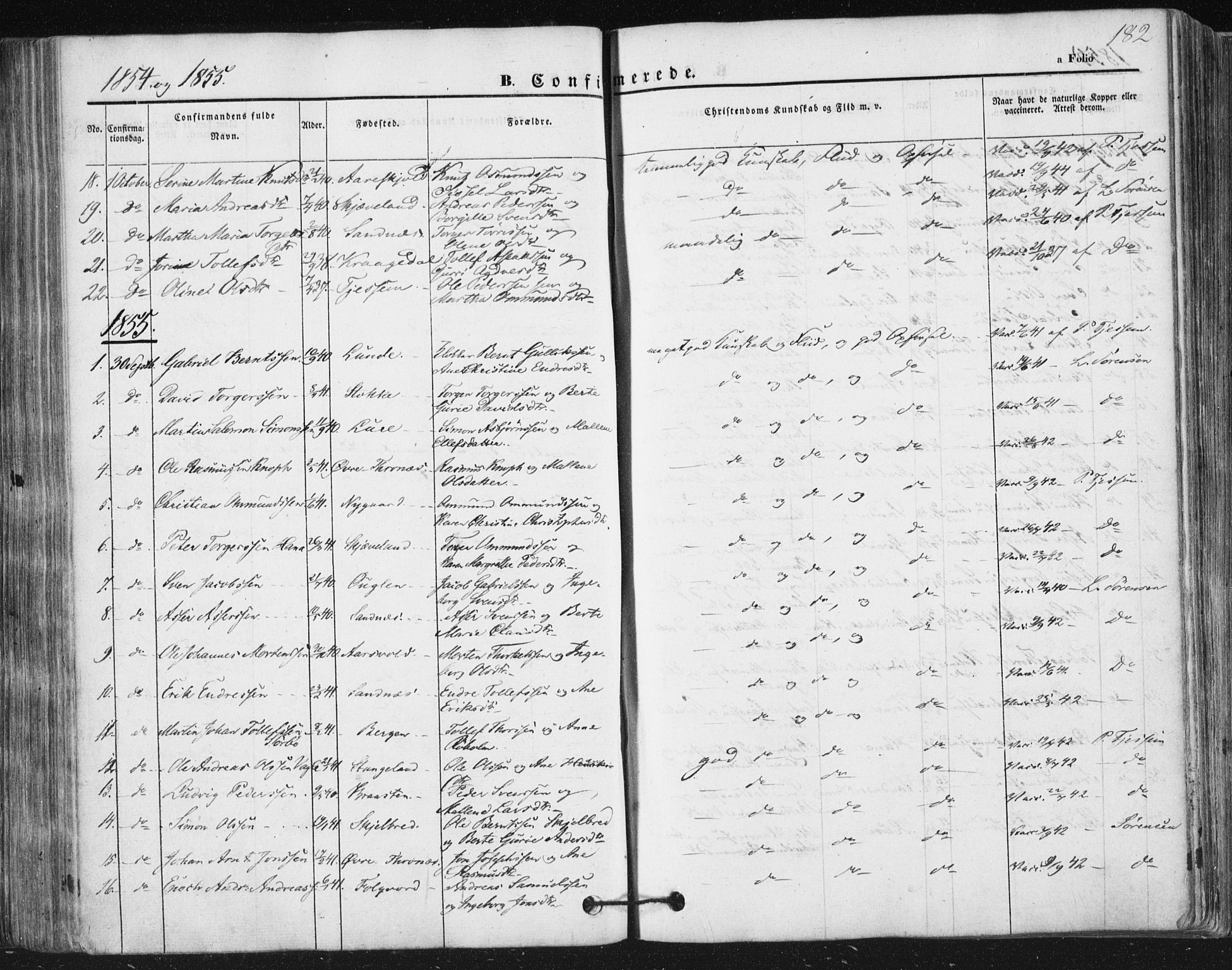 Høyland sokneprestkontor, AV/SAST-A-101799/001/30BA/L0008: Ministerialbok nr. A 8, 1841-1856, s. 182