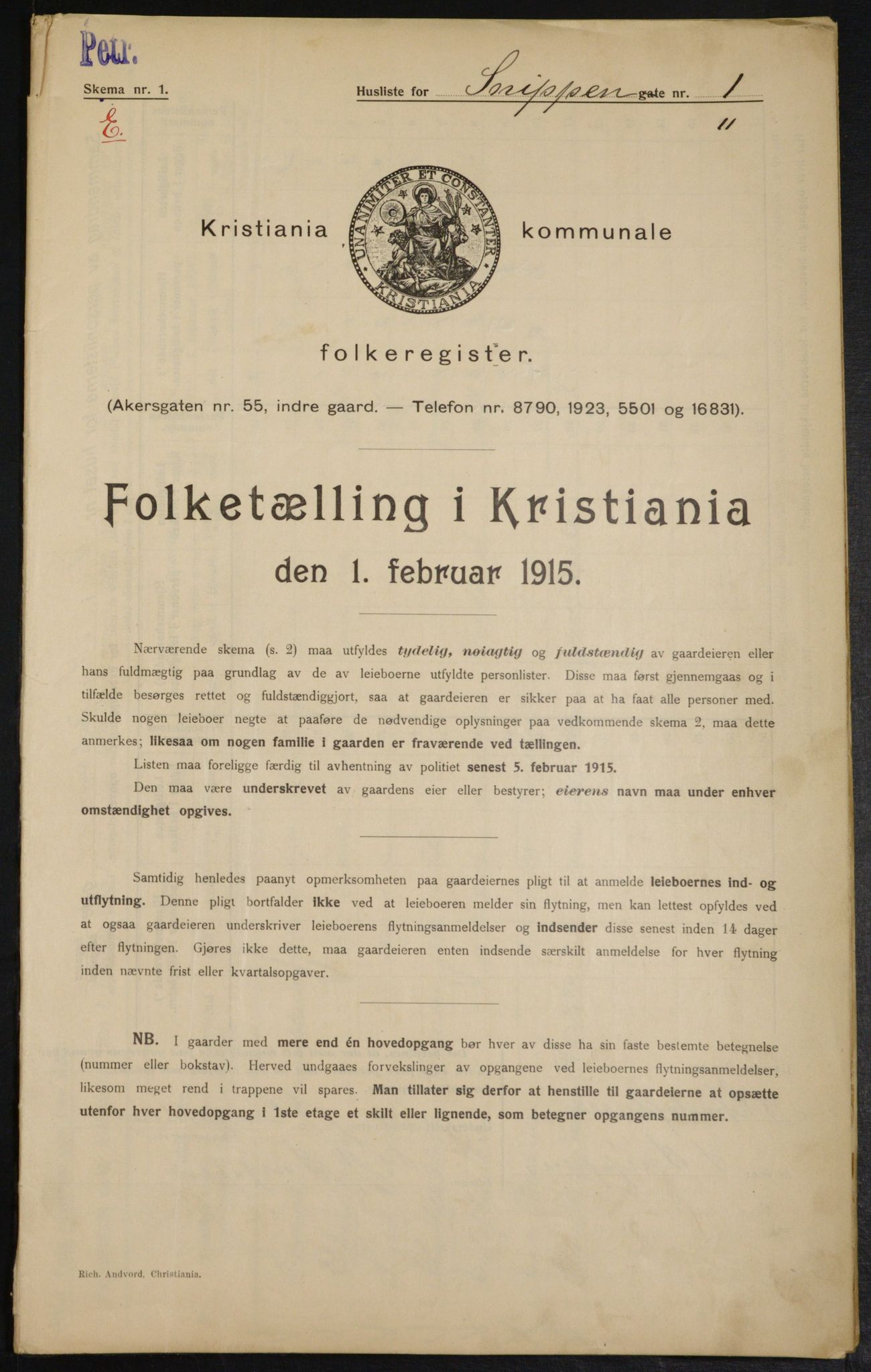 OBA, Kommunal folketelling 1.2.1915 for Kristiania, 1915, s. 97839