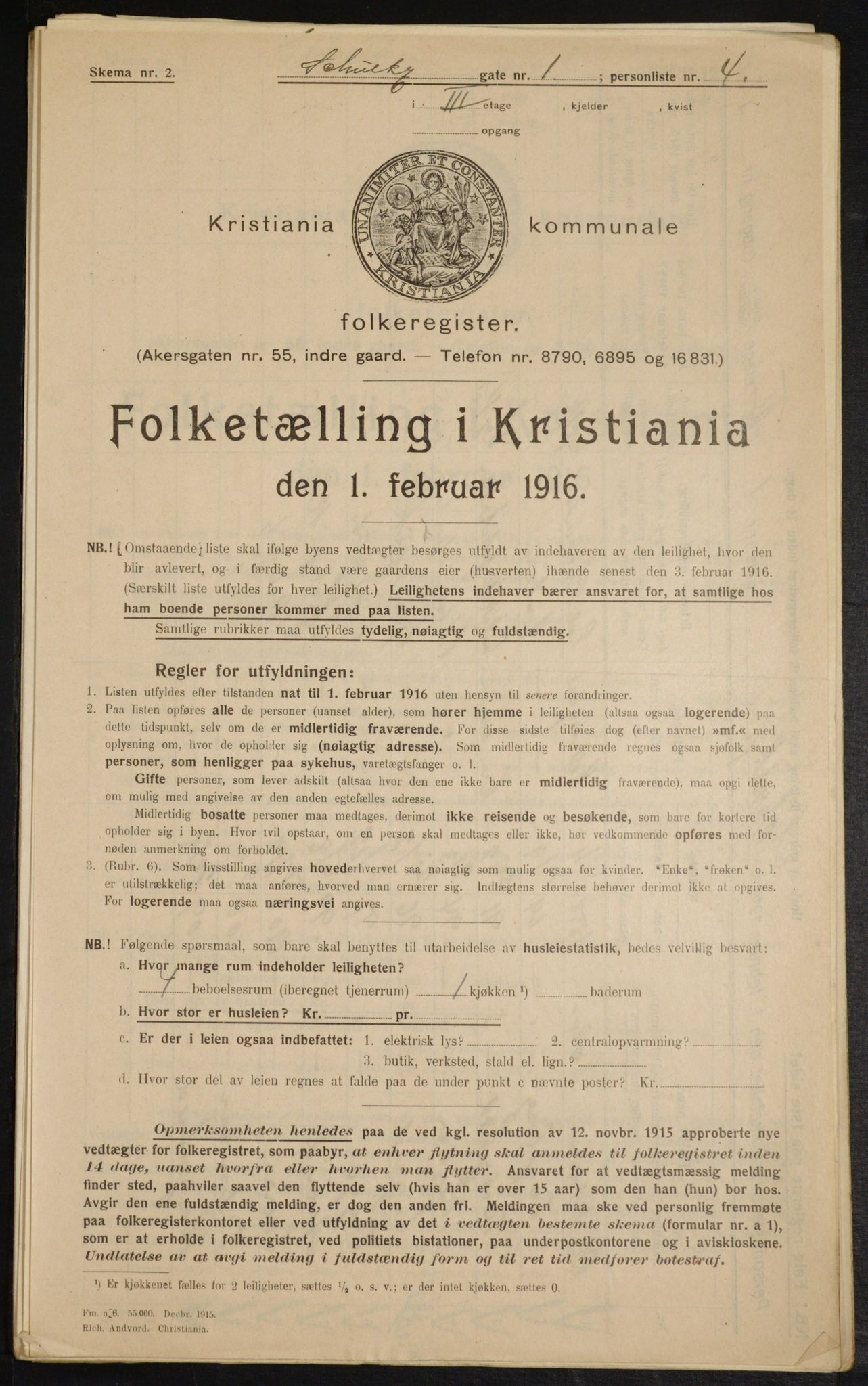 OBA, Kommunal folketelling 1.2.1916 for Kristiania, 1916, s. 92663