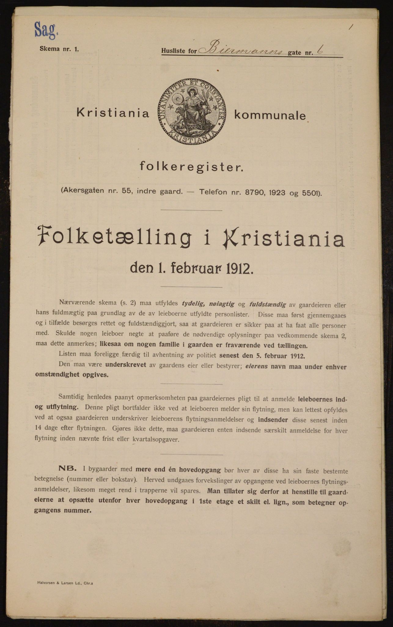 OBA, Kommunal folketelling 1.2.1912 for Kristiania, 1912, s. 4795