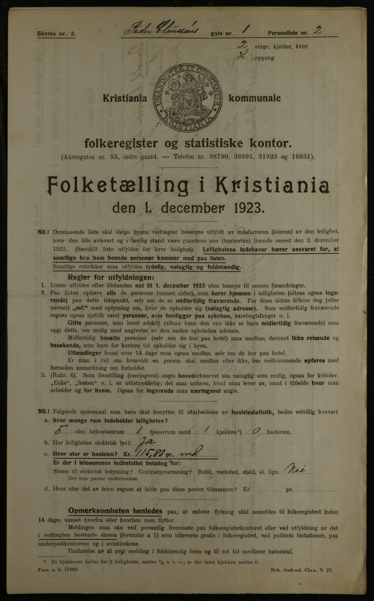 OBA, Kommunal folketelling 1.12.1923 for Kristiania, 1923, s. 86808