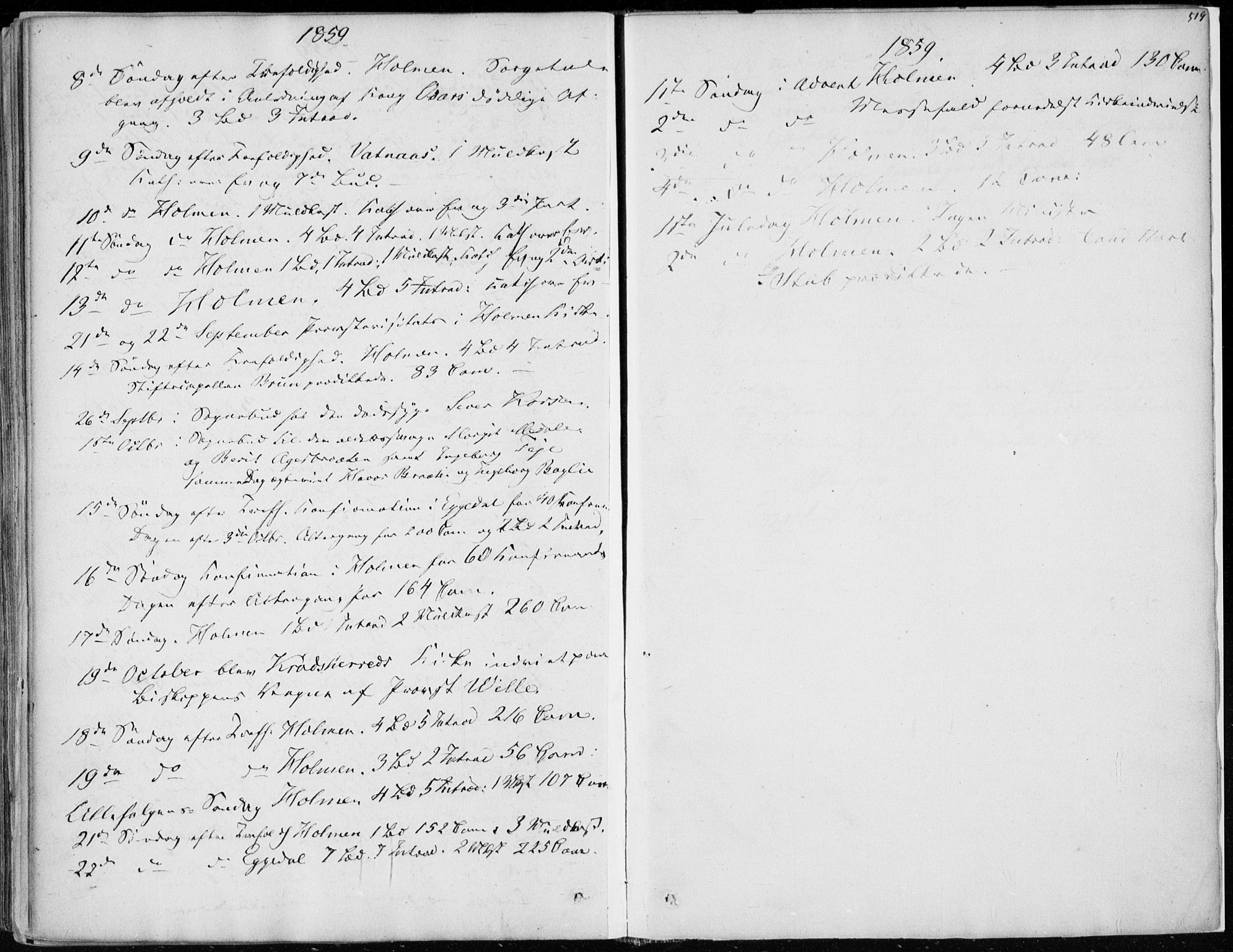 Sigdal kirkebøker, SAKO/A-245/F/Fa/L0008: Ministerialbok nr. I 8, 1850-1859, s. 519