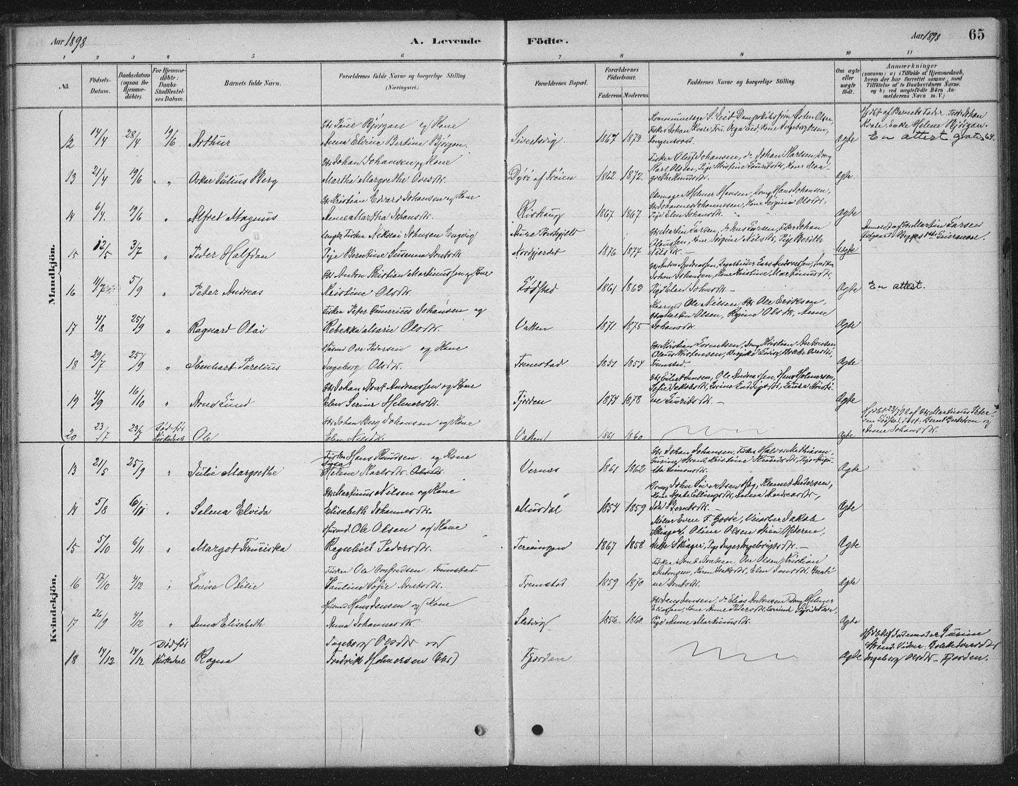 Ministerialprotokoller, klokkerbøker og fødselsregistre - Sør-Trøndelag, SAT/A-1456/662/L0755: Ministerialbok nr. 662A01, 1879-1905, s. 65