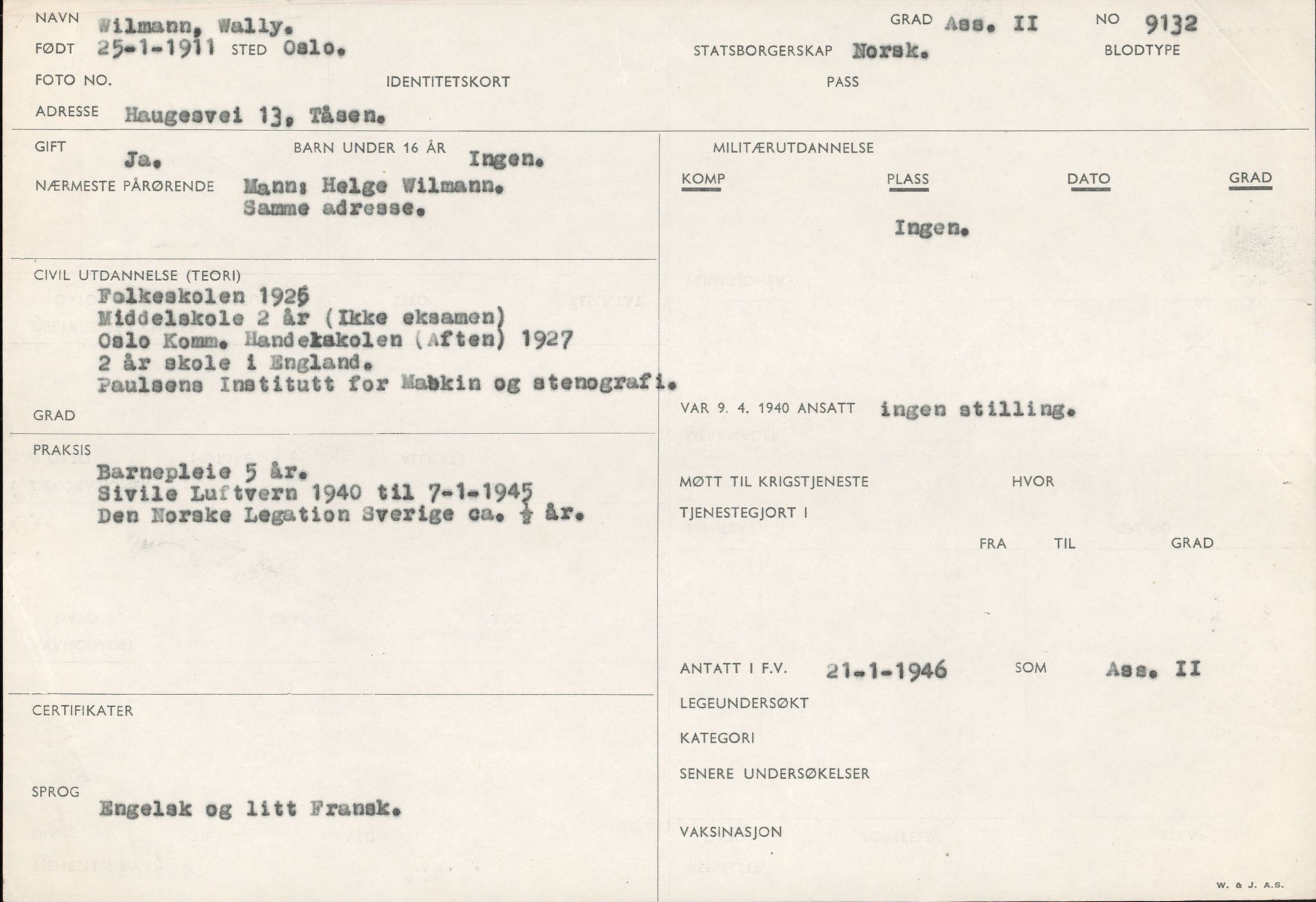 Forsvaret, Forsvarets overkommando/Luftforsvarsstaben, RA/RAFA-4079/P/Pa/L0028: Personellpapirer, 1911, s. 351