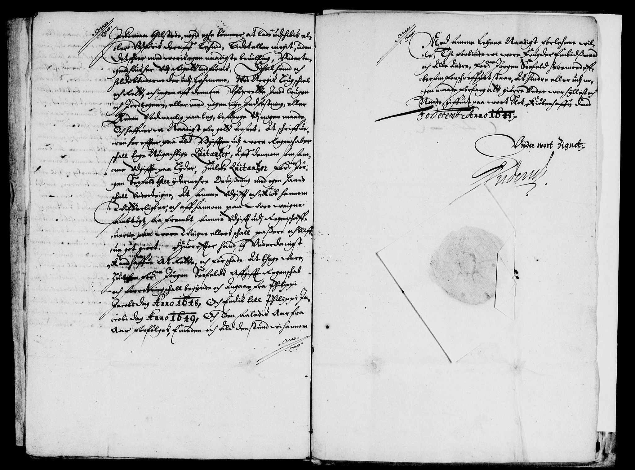 Rentekammeret inntil 1814, Reviderte regnskaper, Lensregnskaper, RA/EA-5023/R/Rb/Rbq/L0040: Nedenes len. Mandals len. Råbyggelag., 1648-1652