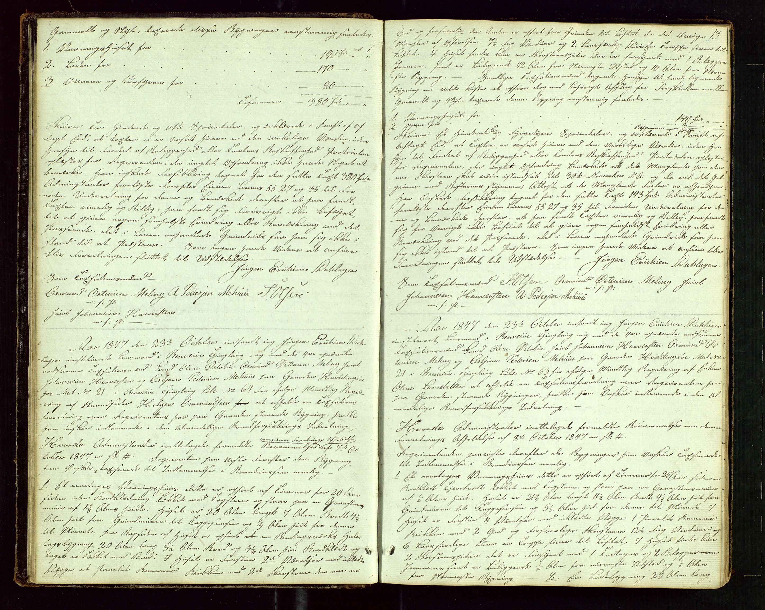 Rennesøy lensmannskontor, SAST/A-100165/Goa/L0001: "Brandtaxations-Protocol for Rennesøe Thinglag", 1846-1923, s. 12b-13a