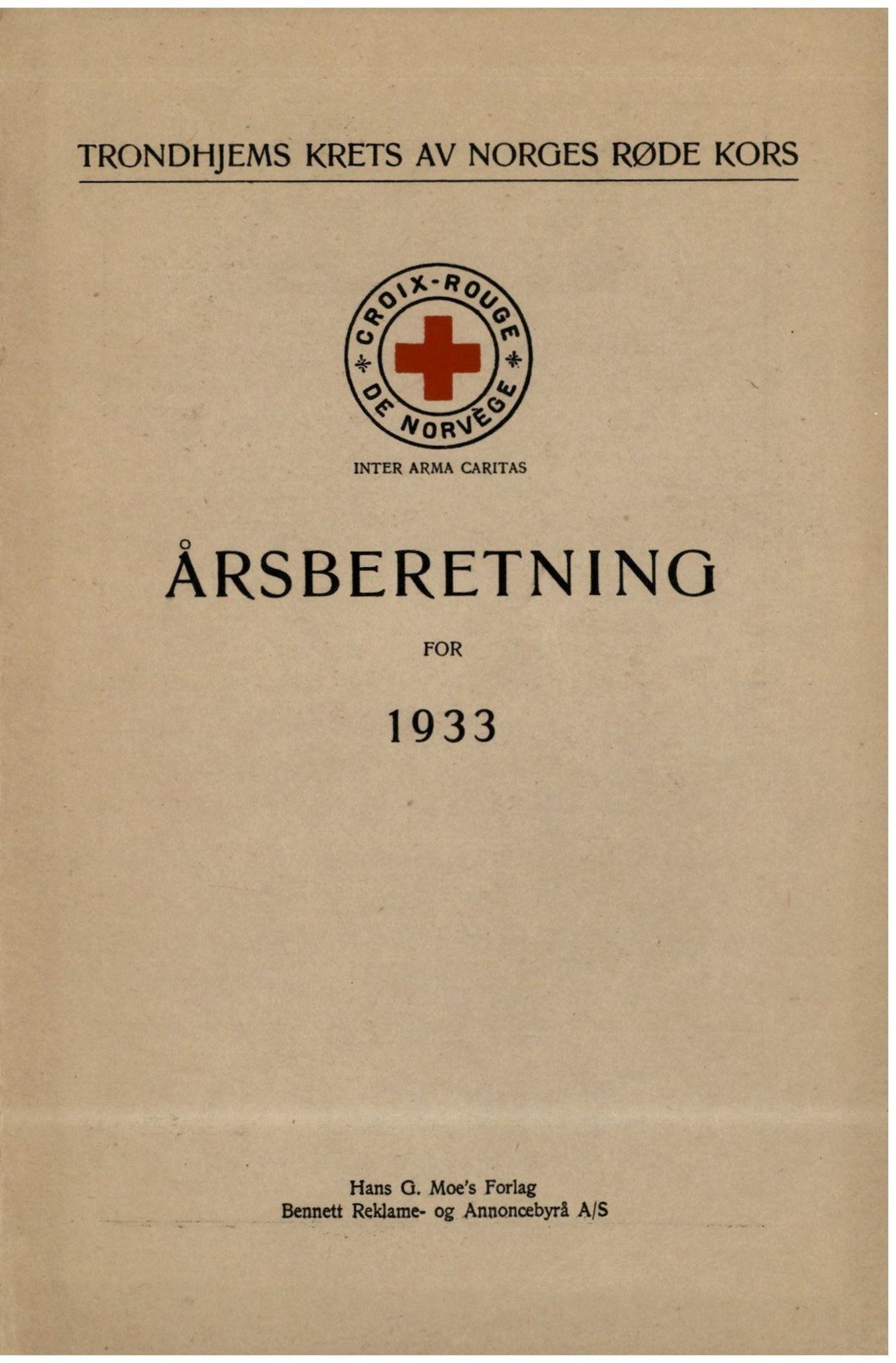 Trondheim Røde Kors, TRKO/PA-1204/F/Fa/L0002/0004: Årsberetninger 1905-1939, TRK / Årsberetning for 1933, 1934
