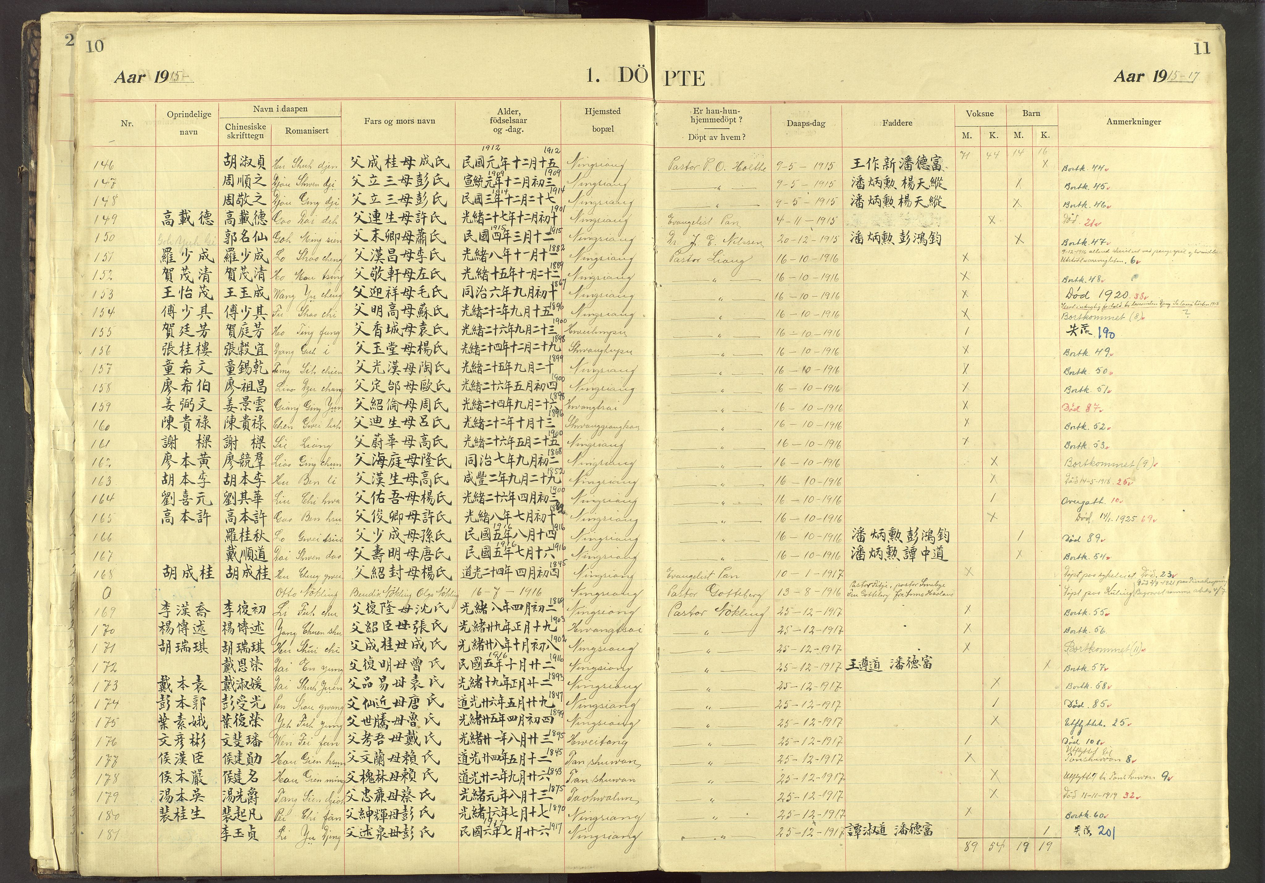 Det Norske Misjonsselskap - utland - Kina (Hunan), VID/MA-A-1065/Dm/L0032: Ministerialbok nr. 70, 1905-1948, s. 10-11