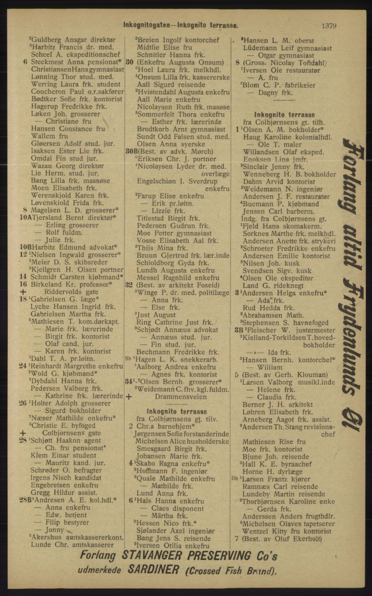 Kristiania/Oslo adressebok, PUBL/-, 1913, s. 1335