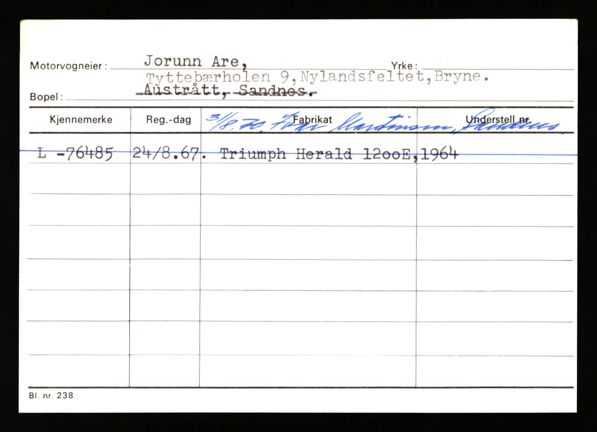 Stavanger trafikkstasjon, SAST/A-101942/0/H/L0001: Abarbanell - Askerud, 1930-1971, s. 2498