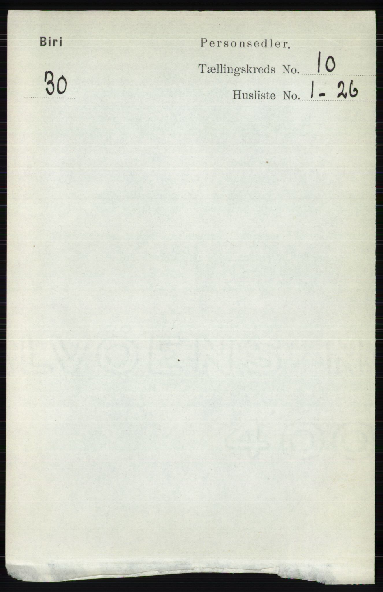 RA, Folketelling 1891 for 0525 Biri herred, 1891, s. 3820