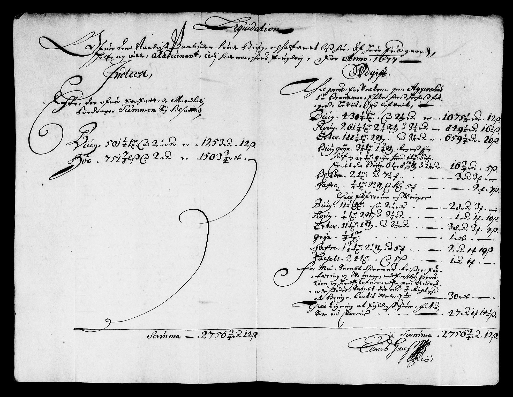 Rentekammeret inntil 1814, Reviderte regnskaper, Stiftamtstueregnskaper, Landkommissariatet på Akershus og Akershus stiftamt, AV/RA-EA-5869/R/Rb/L0136: Akershus stiftamt, 1677