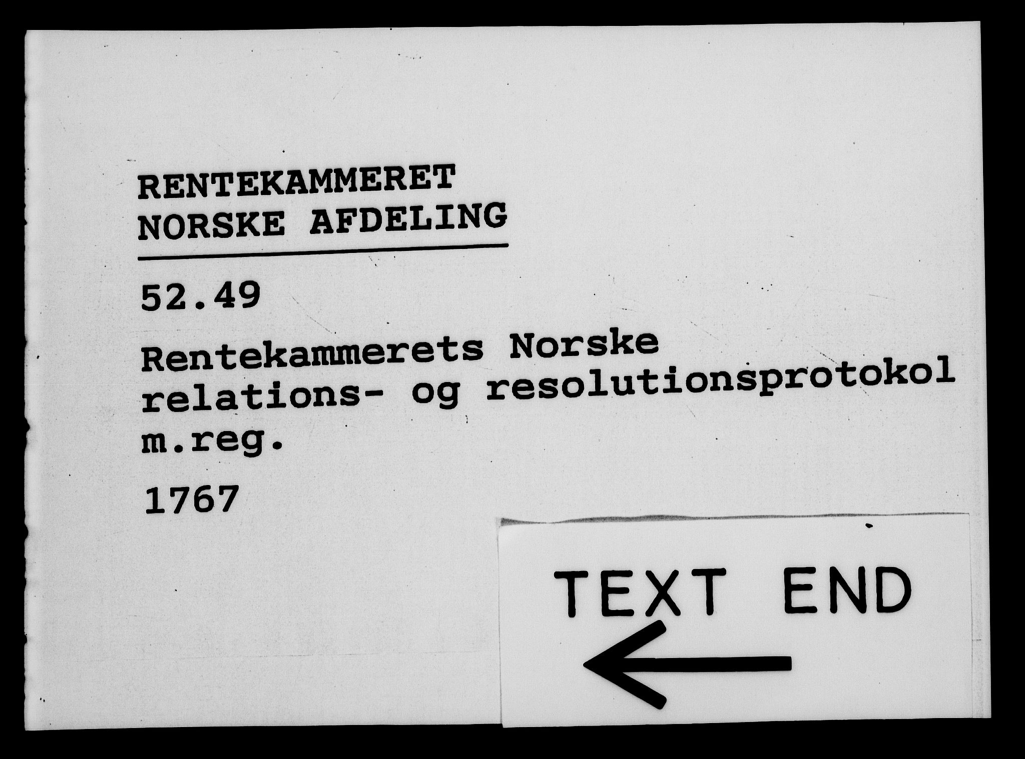 Rentekammeret, Kammerkanselliet, RA/EA-3111/G/Gf/Gfa/L0049: Norsk relasjons- og resolusjonsprotokoll (merket RK 52.49), 1767, s. 381