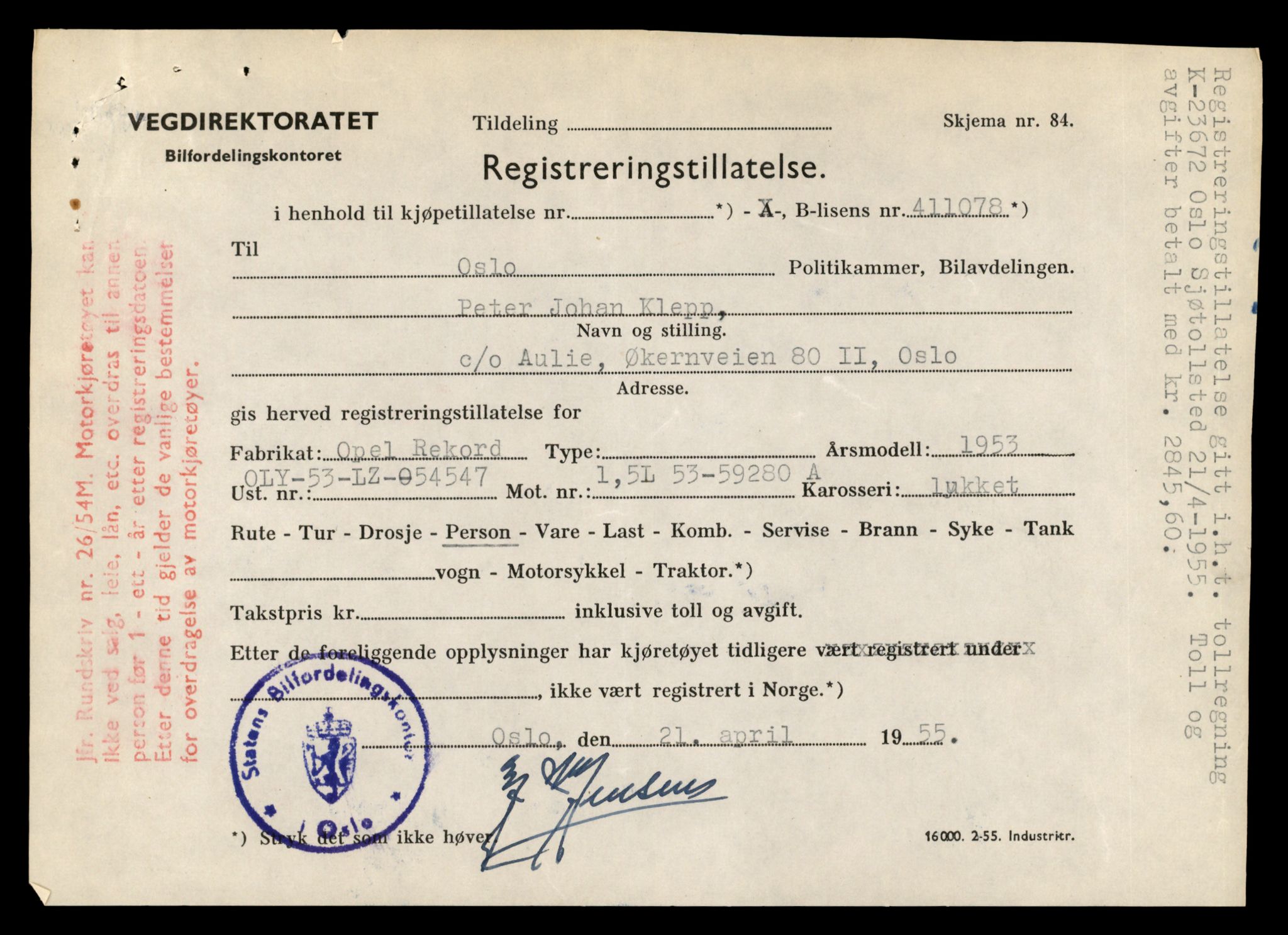 Møre og Romsdal vegkontor - Ålesund trafikkstasjon, SAT/A-4099/F/Fe/L0020: Registreringskort for kjøretøy T 10351 - T 10470, 1927-1998, s. 1936