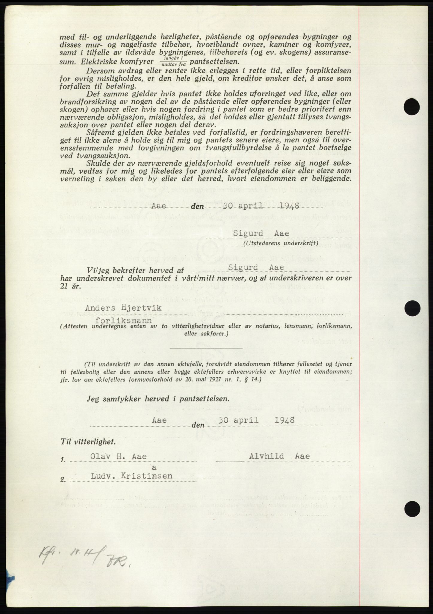 Nordmøre sorenskriveri, AV/SAT-A-4132/1/2/2Ca: Pantebok nr. B98, 1948-1948, Dagboknr: 1044/1948