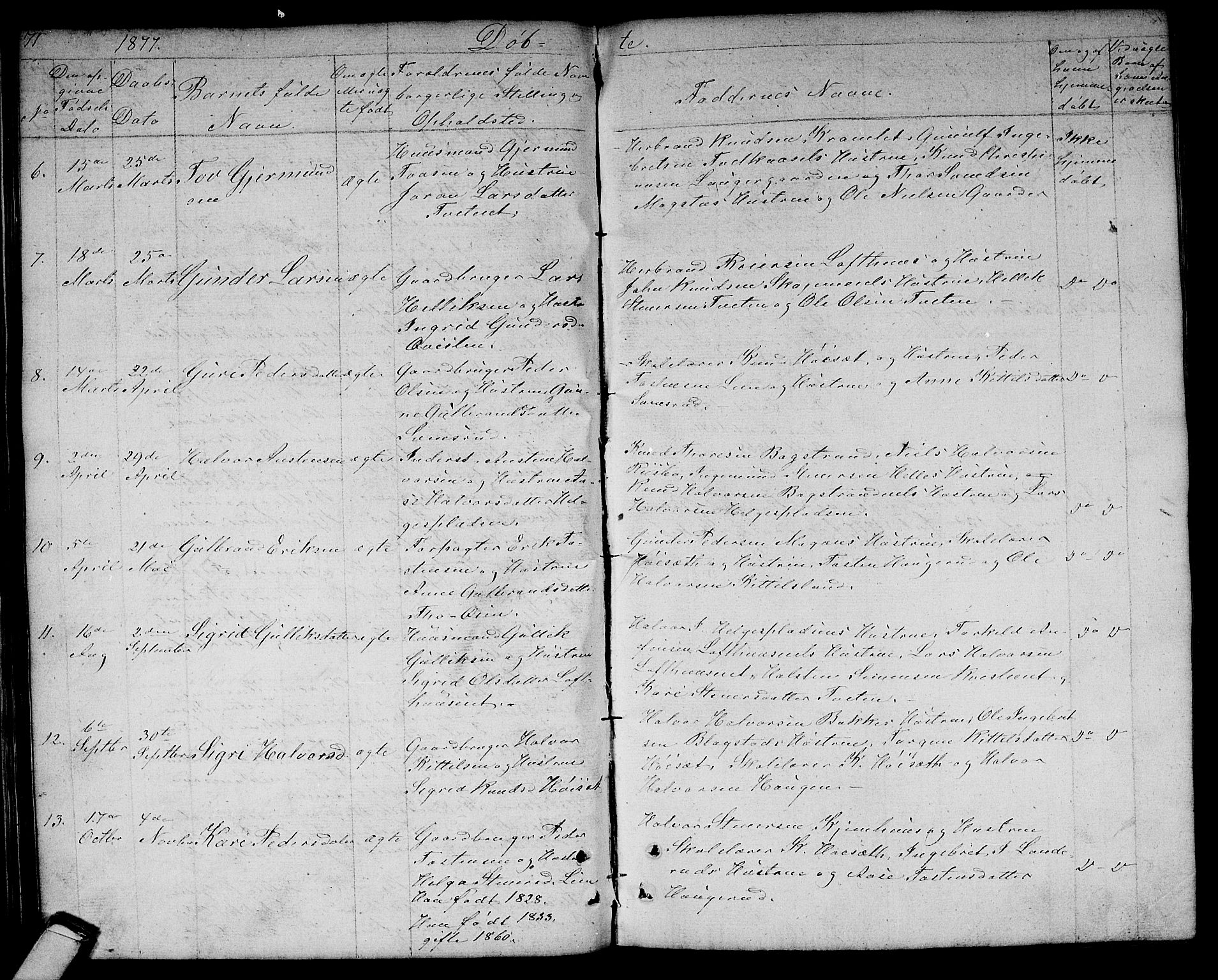 Rollag kirkebøker, AV/SAKO-A-240/G/Gb/L0001: Klokkerbok nr. II 1, 1836-1877, s. 71
