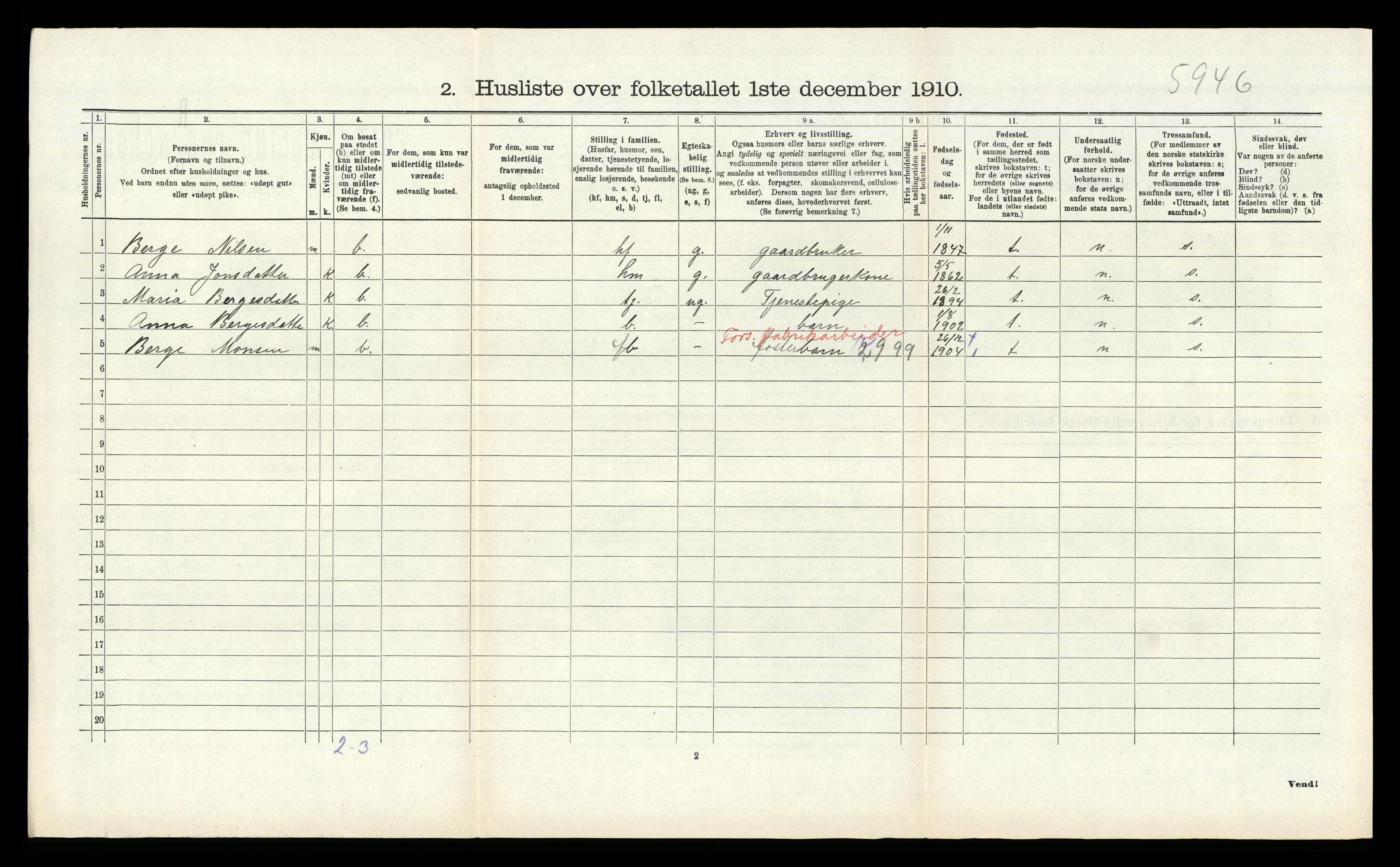 RA, Folketelling 1910 for 1257 Alversund herred, 1910, s. 923