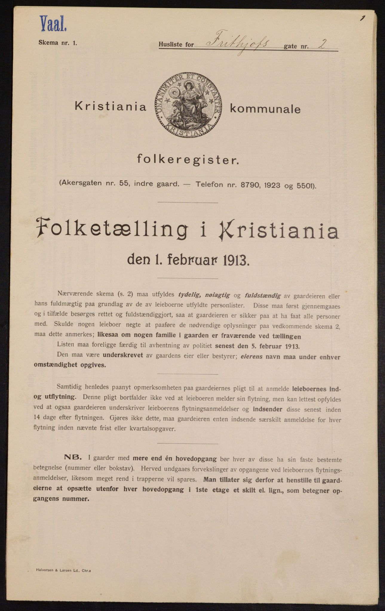 OBA, Kommunal folketelling 1.2.1913 for Kristiania, 1913, s. 26986