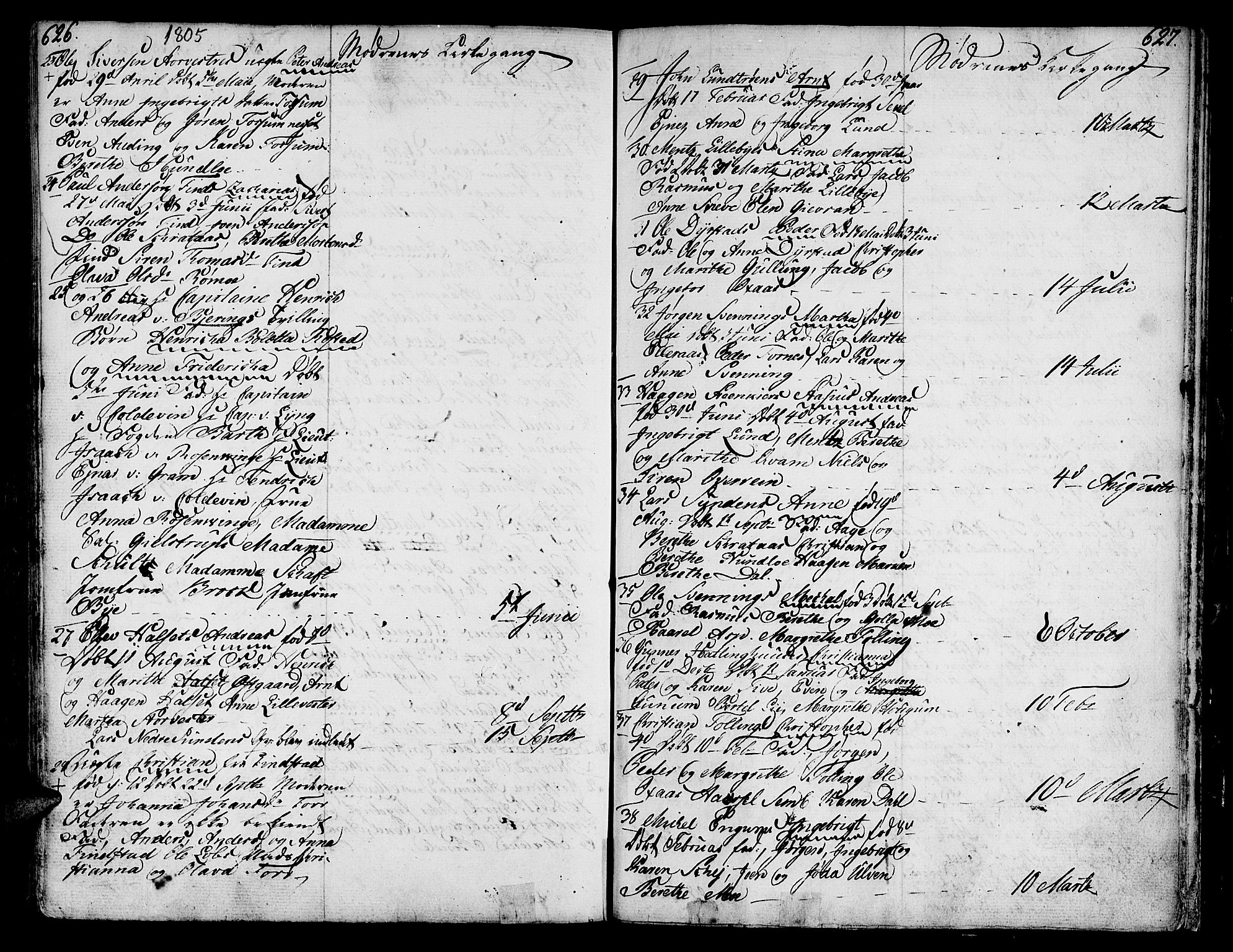 Ministerialprotokoller, klokkerbøker og fødselsregistre - Nord-Trøndelag, SAT/A-1458/746/L0440: Ministerialbok nr. 746A02, 1760-1815, s. 626-627