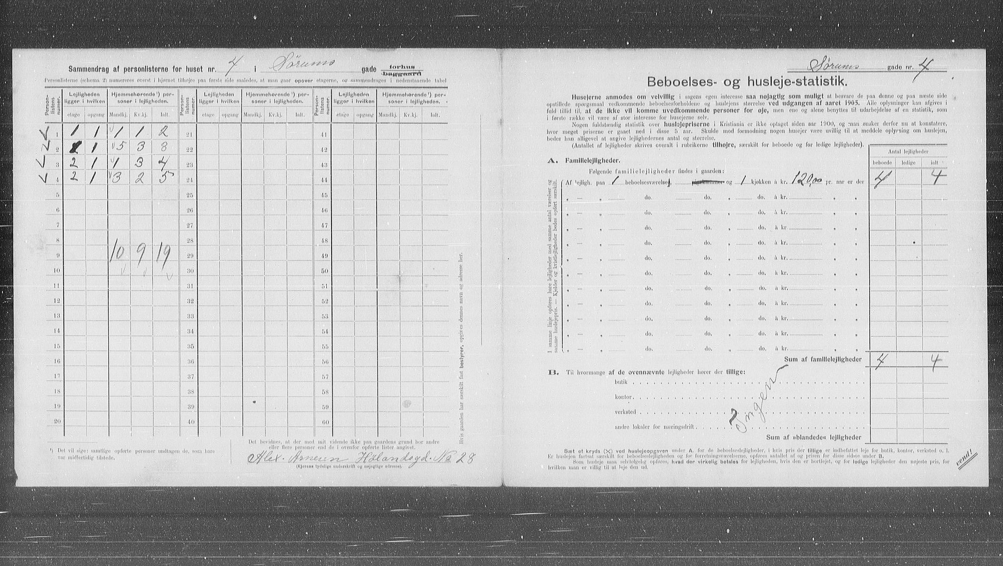 OBA, Kommunal folketelling 31.12.1905 for Kristiania kjøpstad, 1905, s. 55998