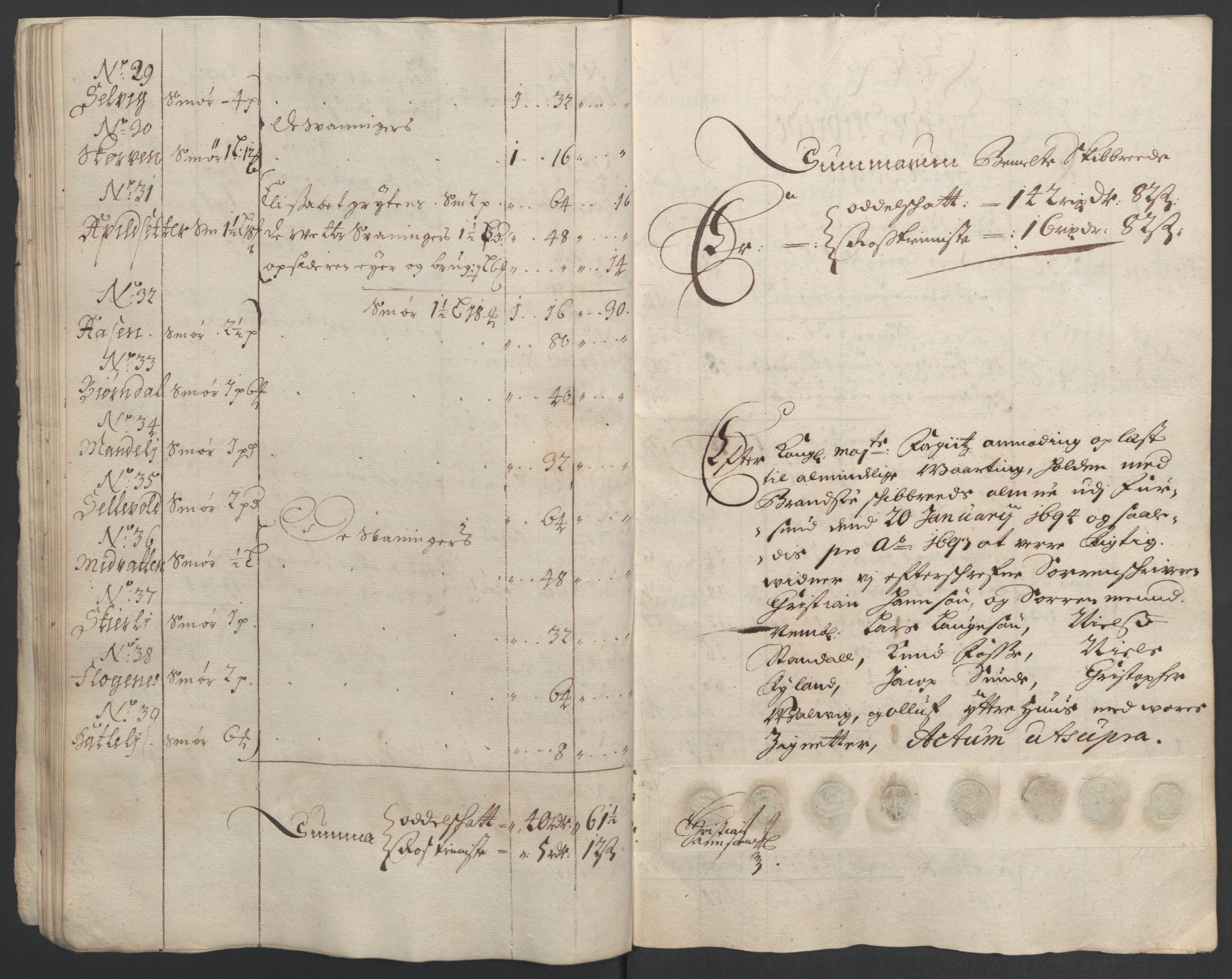Rentekammeret inntil 1814, Reviderte regnskaper, Fogderegnskap, AV/RA-EA-4092/R53/L3421: Fogderegnskap Sunn- og Nordfjord, 1693-1694, s. 27