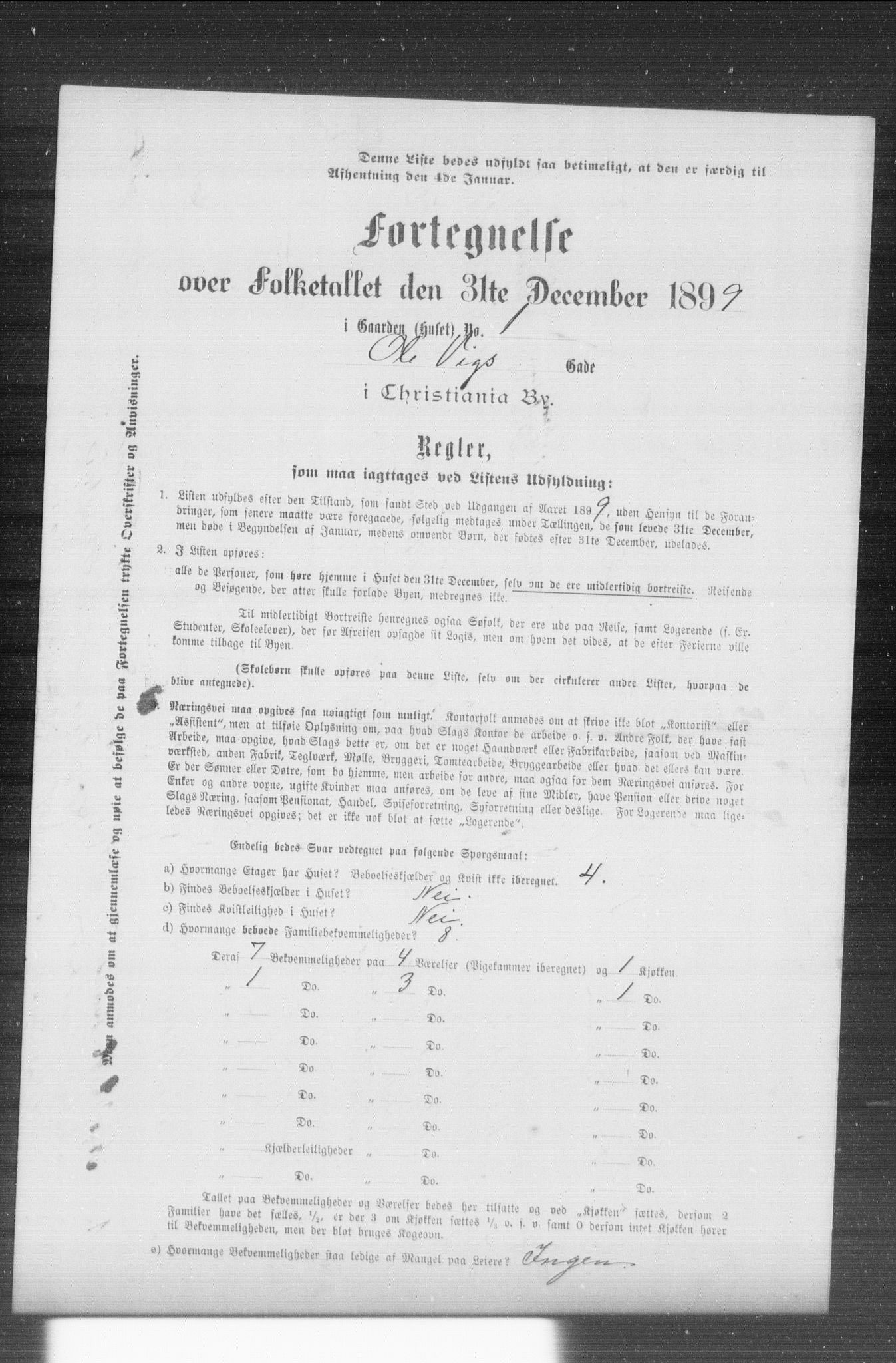 OBA, Kommunal folketelling 31.12.1899 for Kristiania kjøpstad, 1899, s. 9797