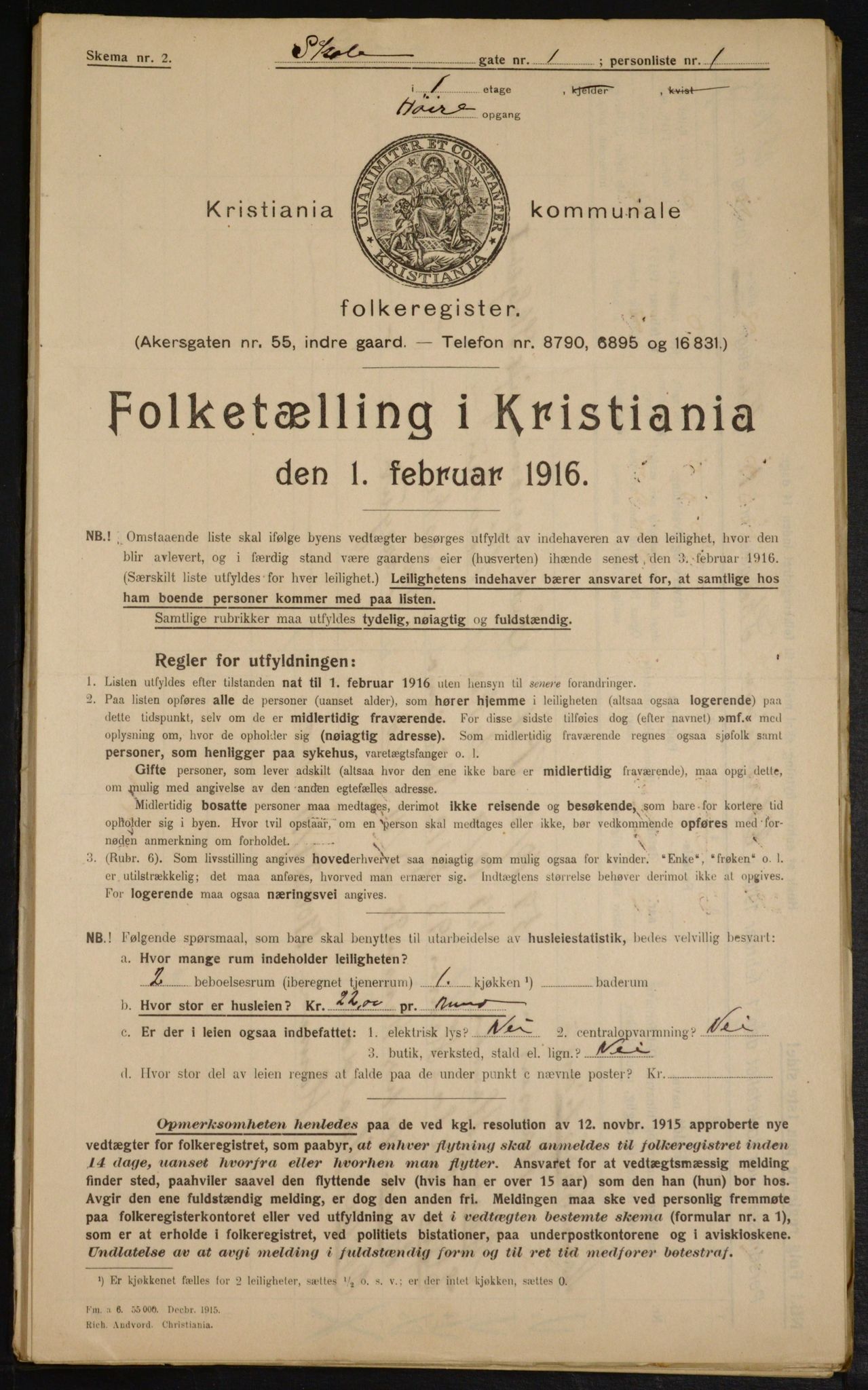 OBA, Kommunal folketelling 1.2.1916 for Kristiania, 1916, s. 98631