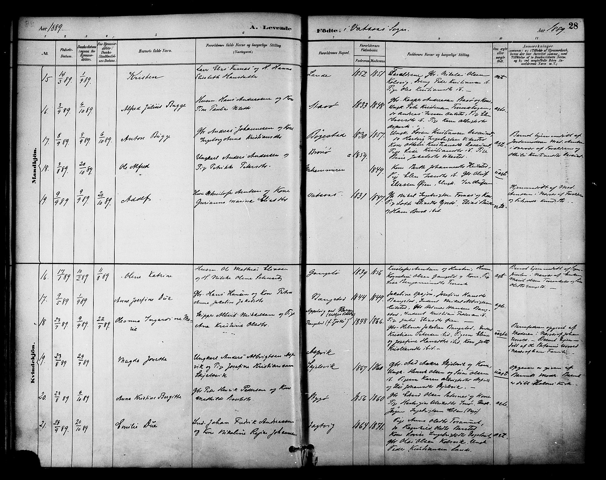 Ministerialprotokoller, klokkerbøker og fødselsregistre - Nordland, AV/SAT-A-1459/810/L0150: Ministerialbok nr. 810A10 /1, 1884-1895, s. 28