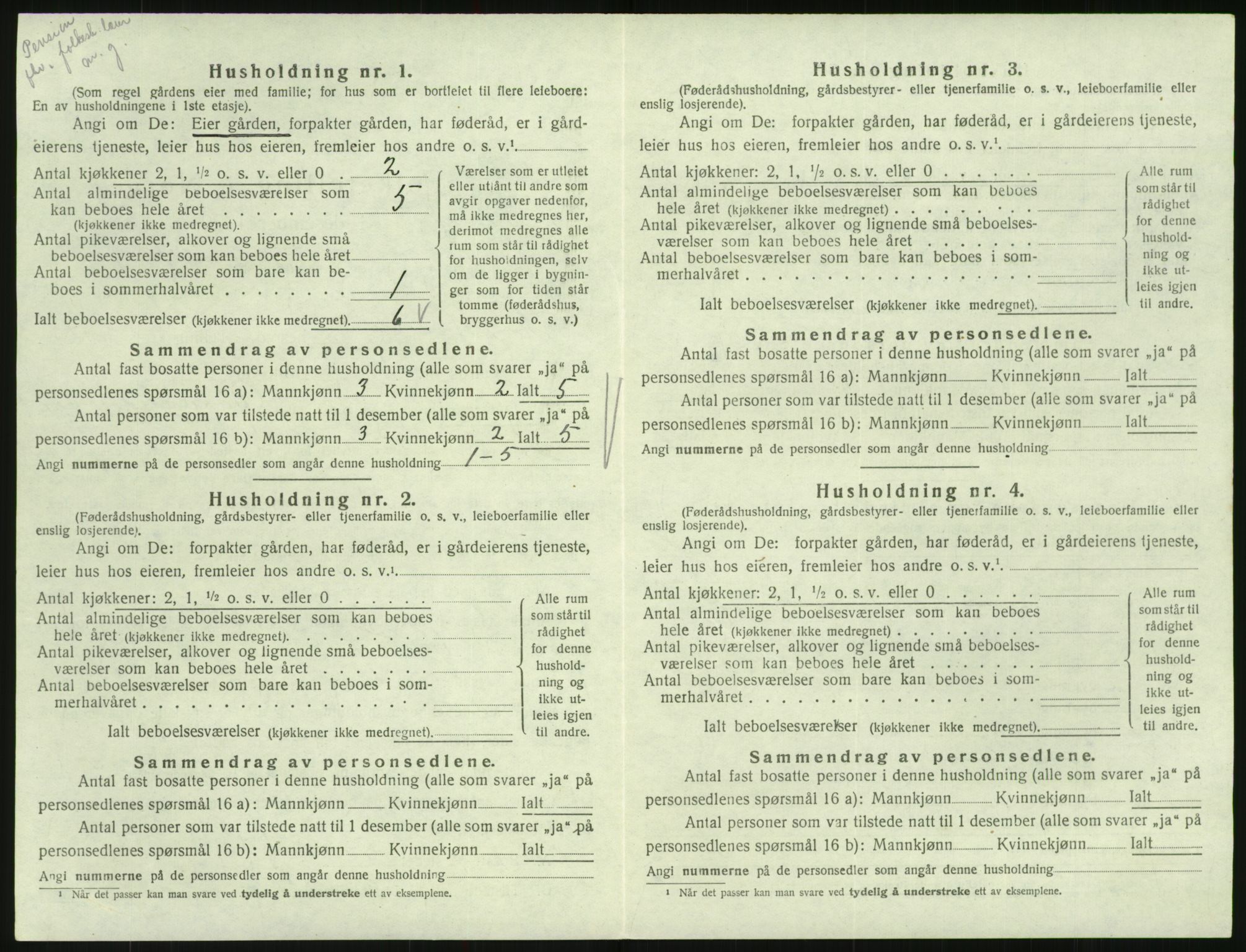 SAK, Folketelling 1920 for 0936 Hornnes herred, 1920, s. 270