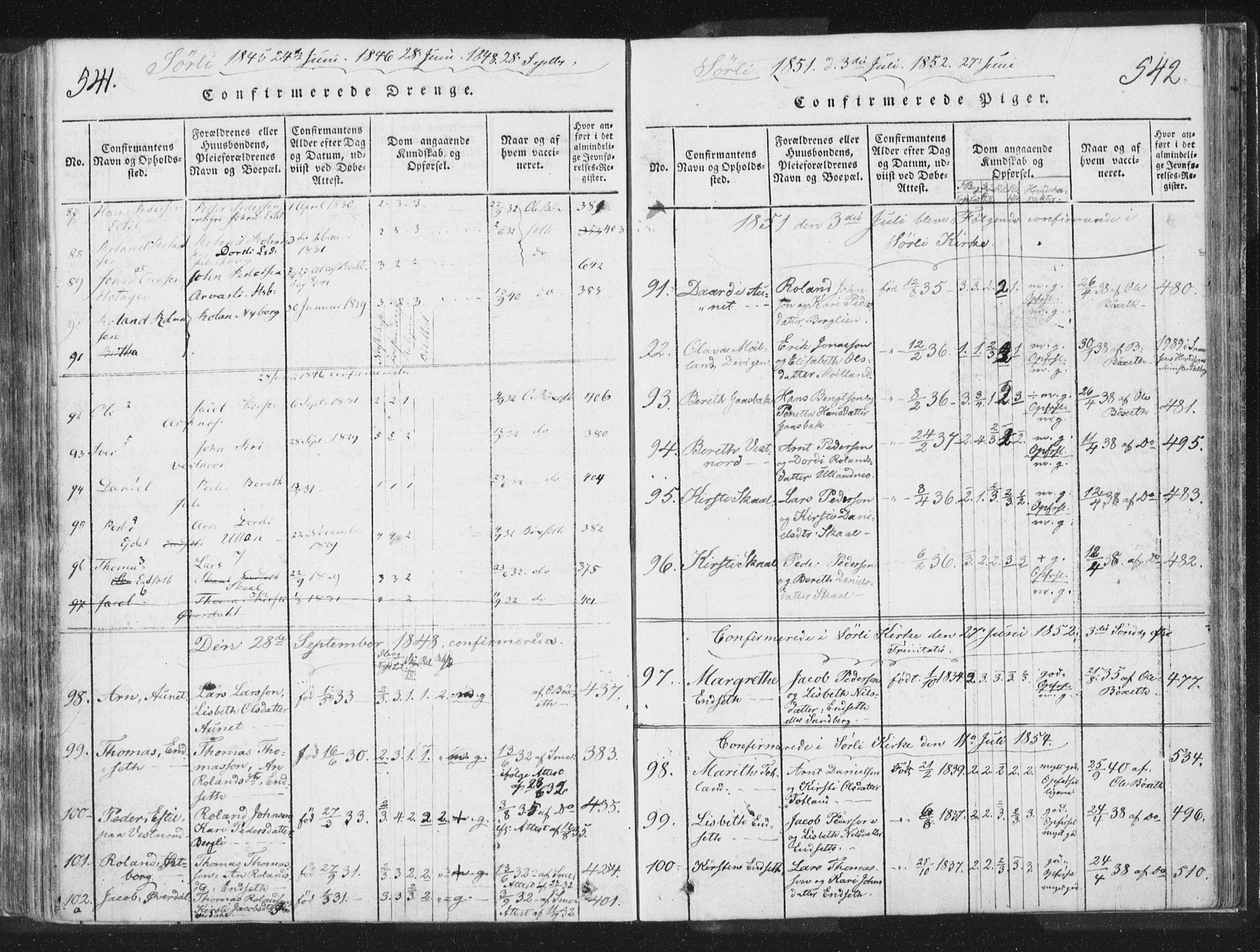 Ministerialprotokoller, klokkerbøker og fødselsregistre - Nord-Trøndelag, AV/SAT-A-1458/755/L0491: Ministerialbok nr. 755A01 /2, 1817-1864, s. 541-542