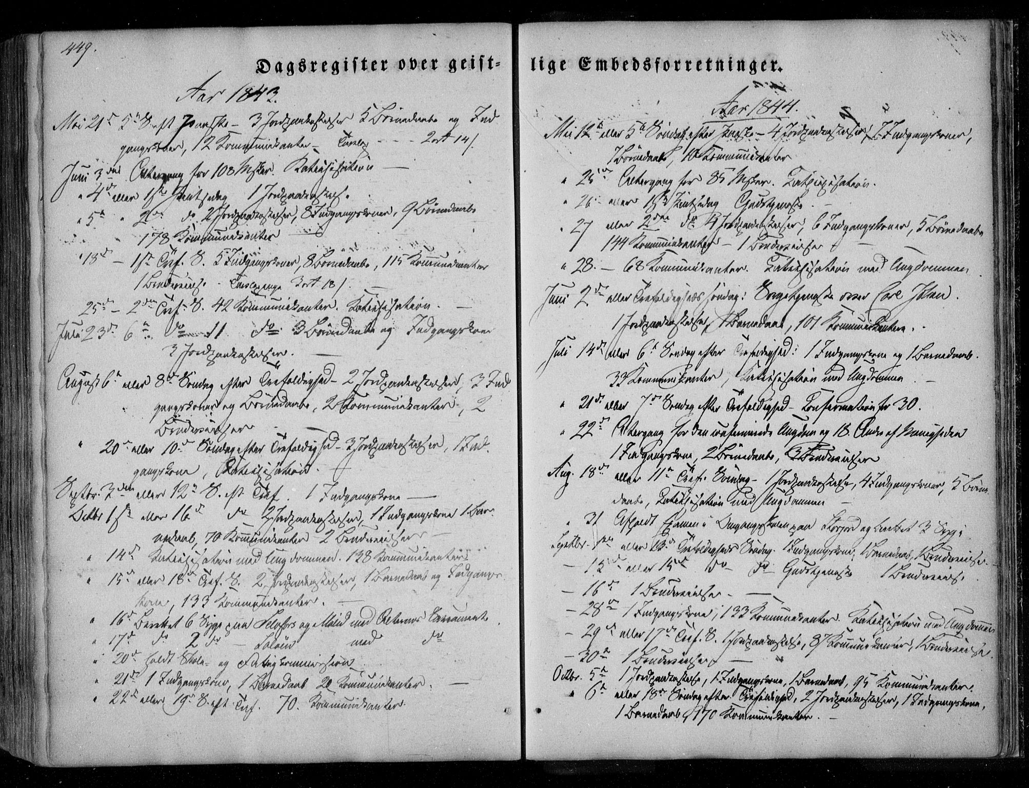 Ministerialprotokoller, klokkerbøker og fødselsregistre - Nordland, SAT/A-1459/846/L0644: Ministerialbok nr. 846A02, 1837-1872, s. 449