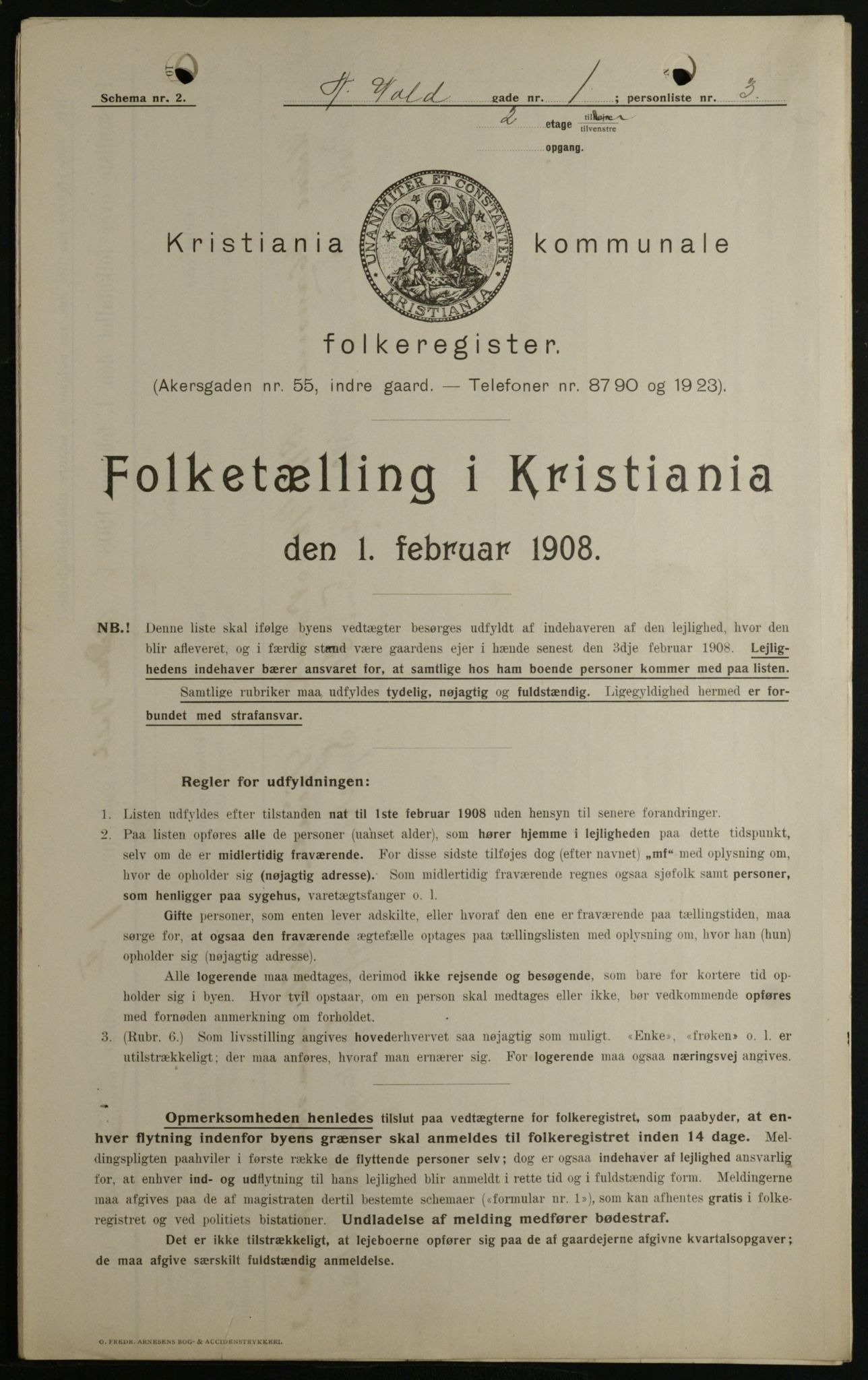 OBA, Kommunal folketelling 1.2.1908 for Kristiania kjøpstad, 1908, s. 62355