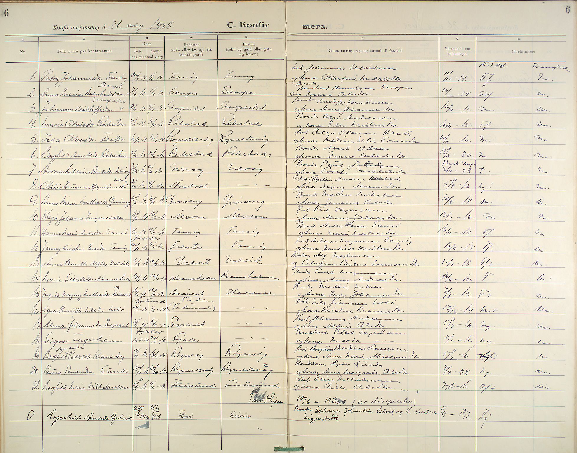 Kinn sokneprestembete, AV/SAB-A-80801/H/Haa/Haab/L0007: Ministerialbok nr. B 7, 1926-1964, s. 6