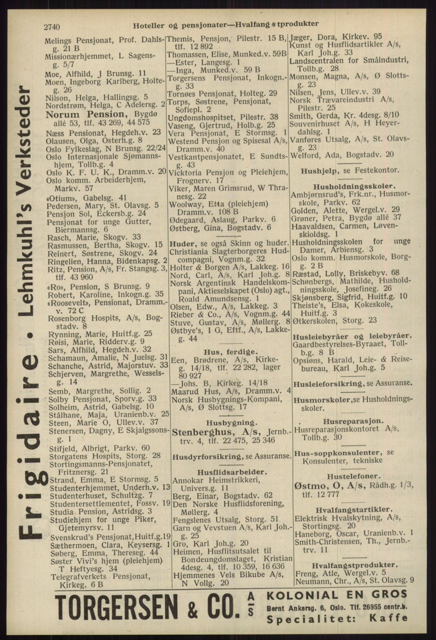 Kristiania/Oslo adressebok, PUBL/-, 1939, s. 2740