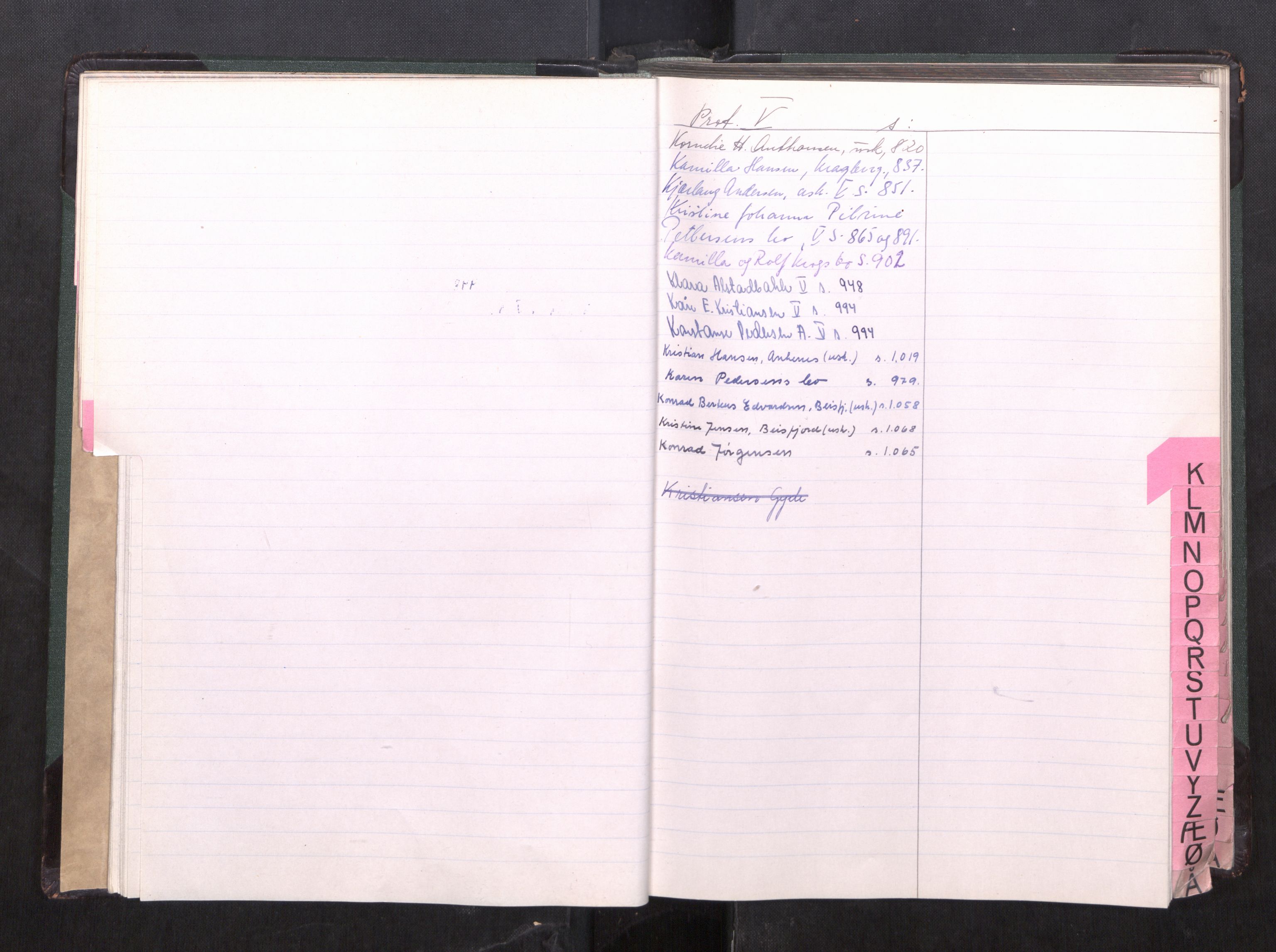 Steigen og Ofoten sorenskriveri, AV/SAT-A-0030/1/3/3C/L0003: Register til skifteslutningsprotokoll, 1948-1971