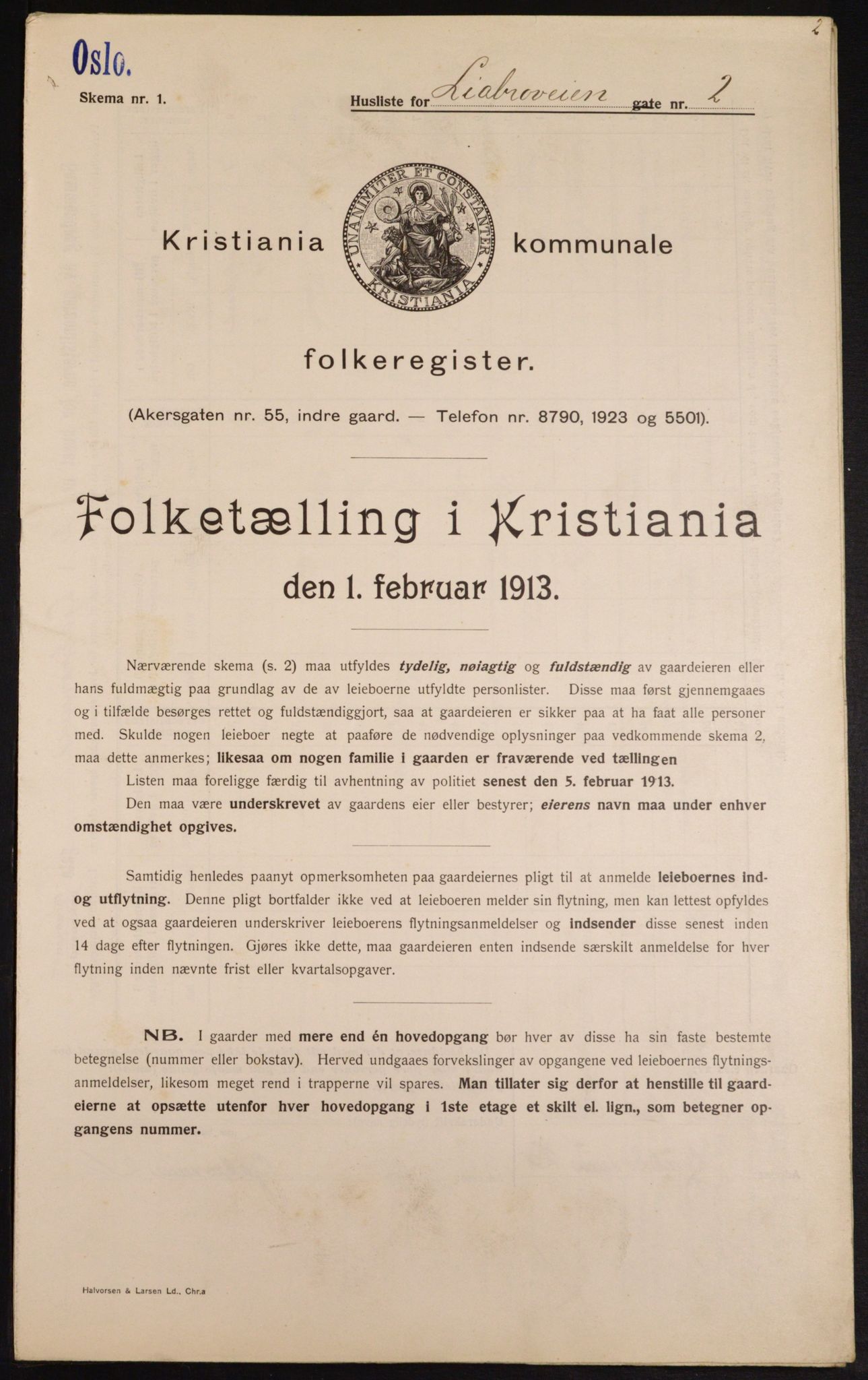 OBA, Kommunal folketelling 1.2.1913 for Kristiania, 1913, s. 57557