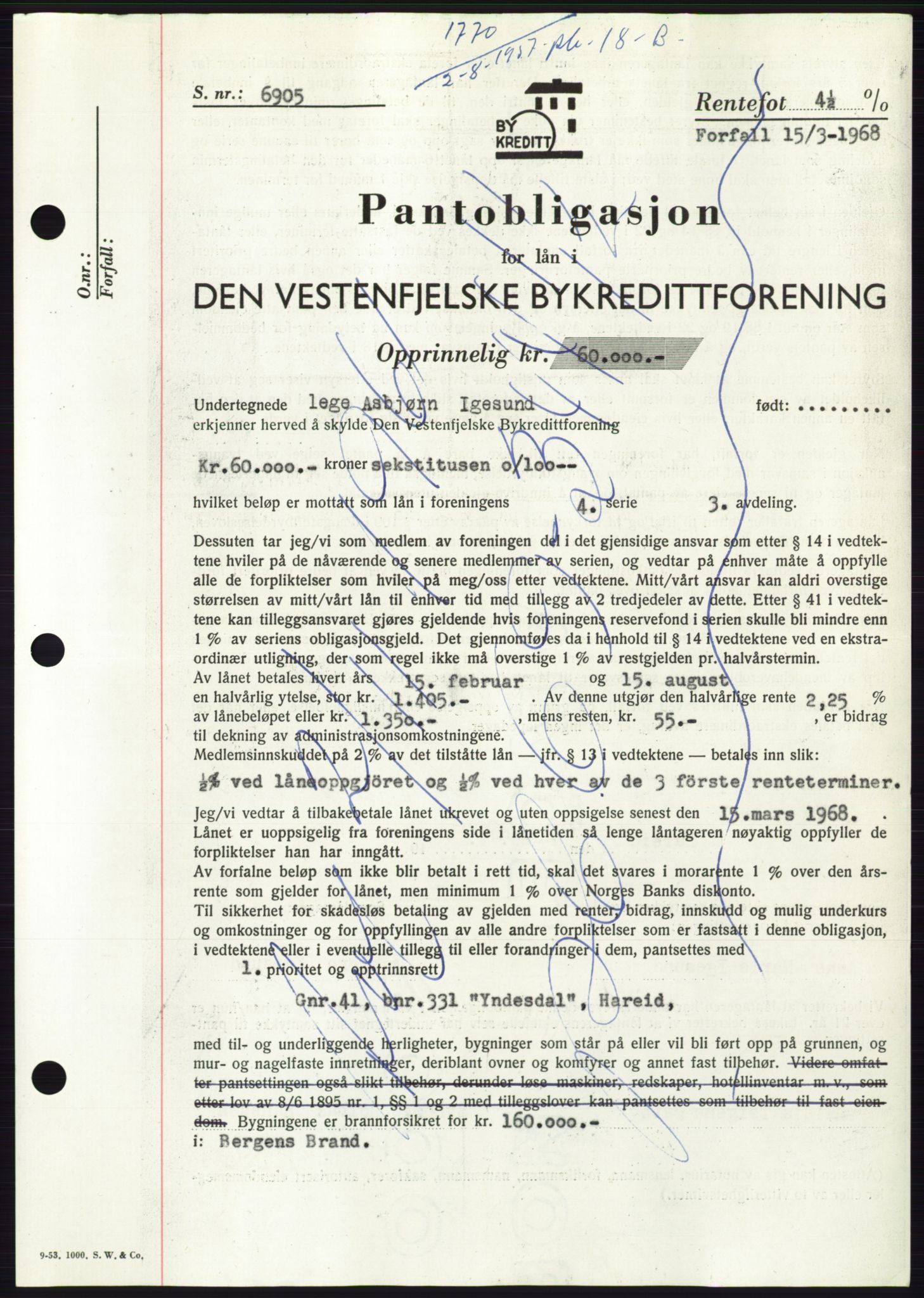 Søre Sunnmøre sorenskriveri, AV/SAT-A-4122/1/2/2C/L0130: Pantebok nr. 18B, 1957-1958, Dagboknr: 1770/1957