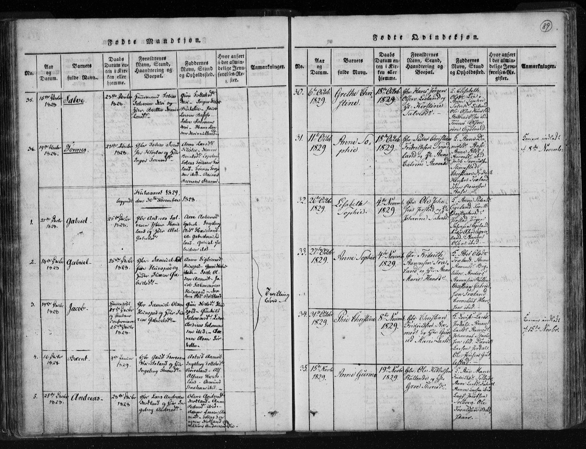 Kvinesdal sokneprestkontor, AV/SAK-1111-0026/F/Fa/Fab/L0003: Ministerialbok nr. A 3, 1815-1829, s. 89