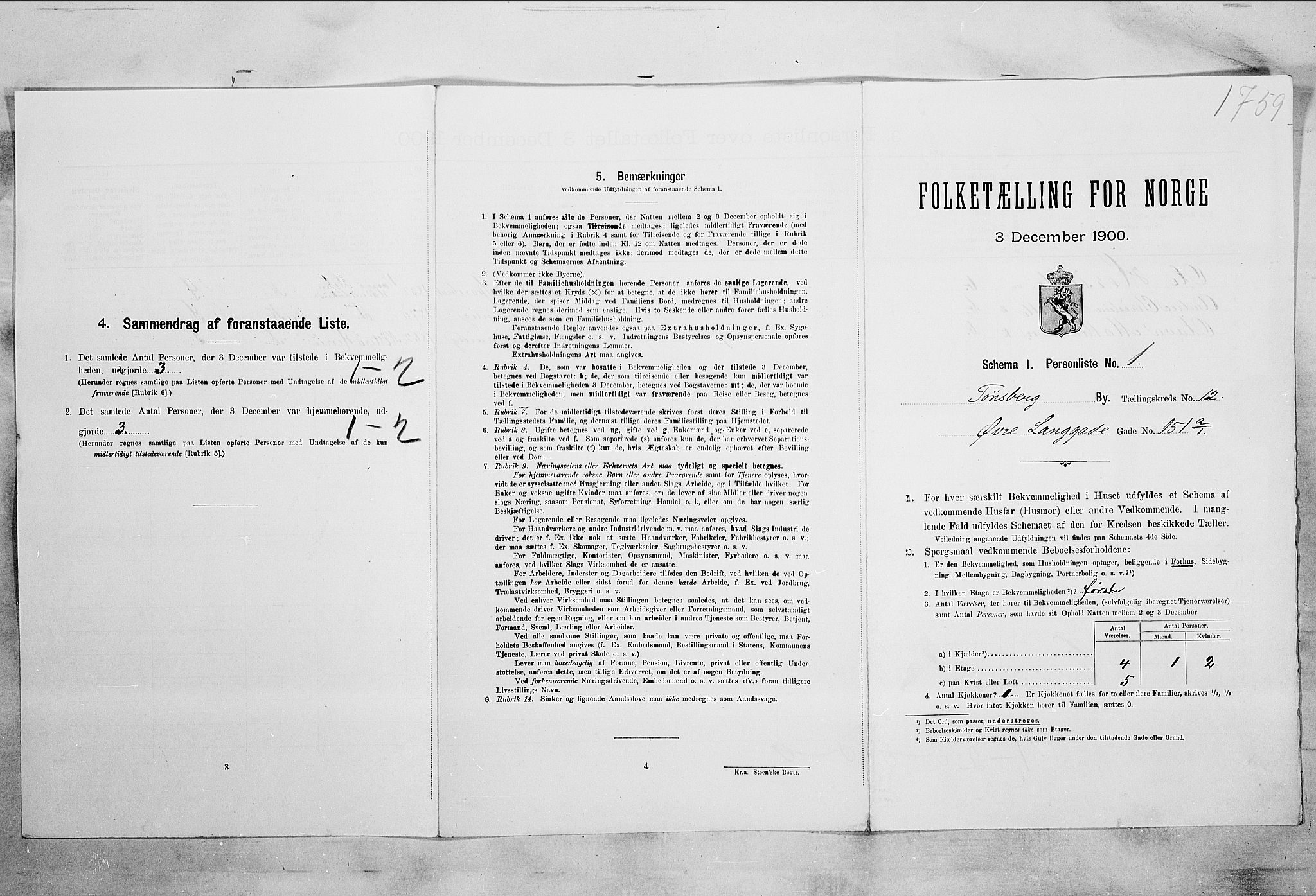 RA, Folketelling 1900 for 0705 Tønsberg kjøpstad, 1900, s. 5353