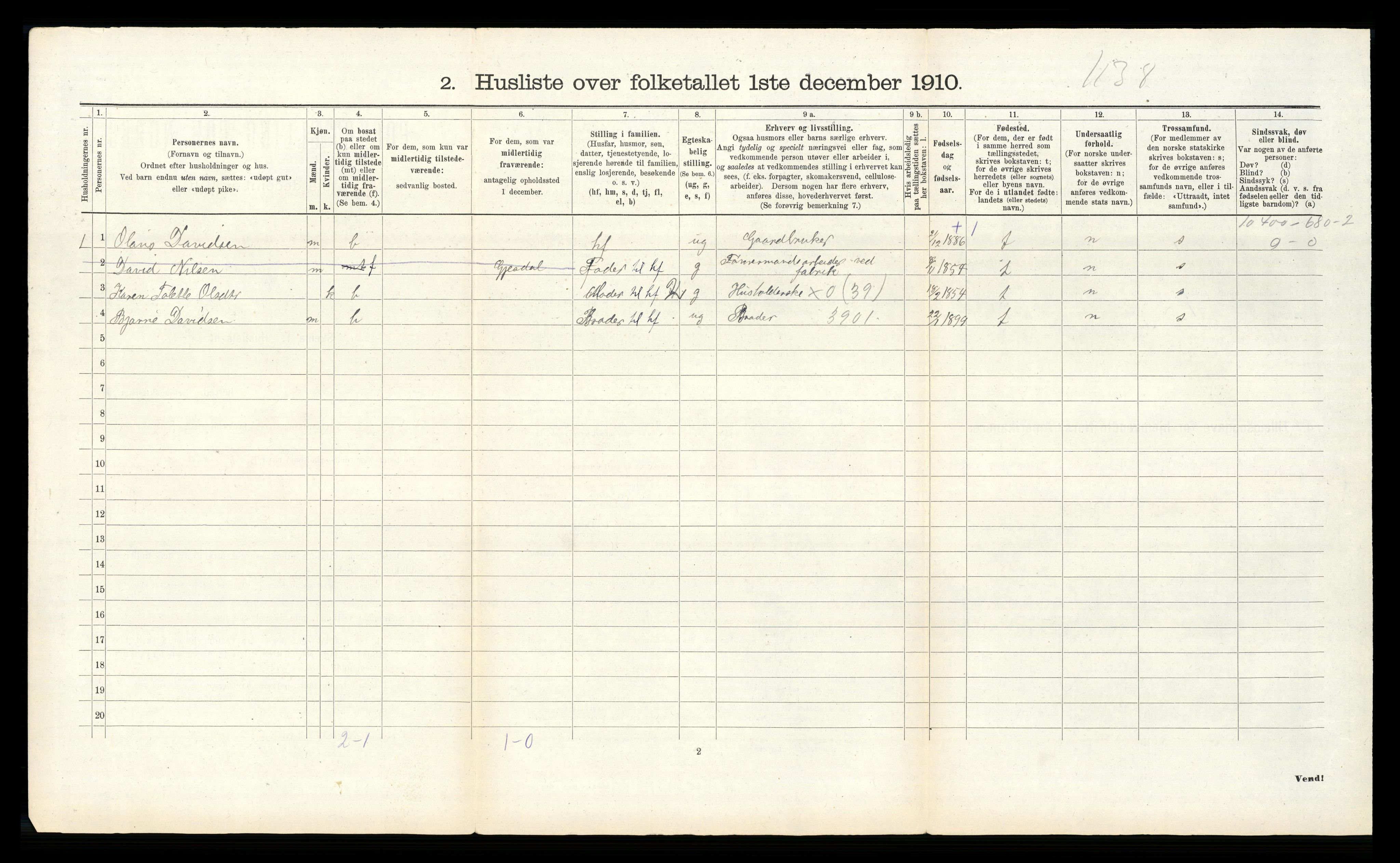 RA, Folketelling 1910 for 1123 Høyland herred, 1910, s. 433